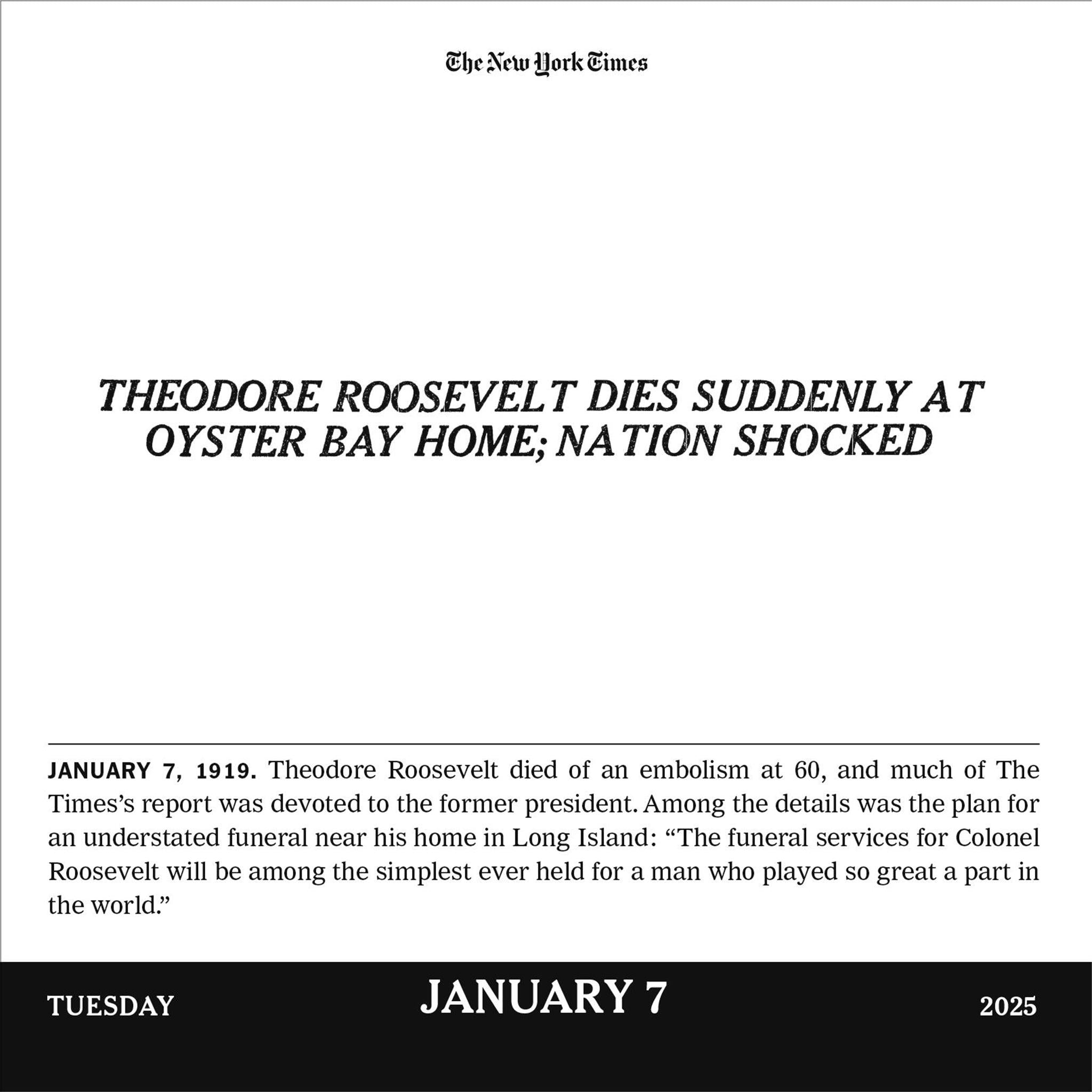 The New York Times Headlines In History Box 2025 Calendar - Online Exclusive