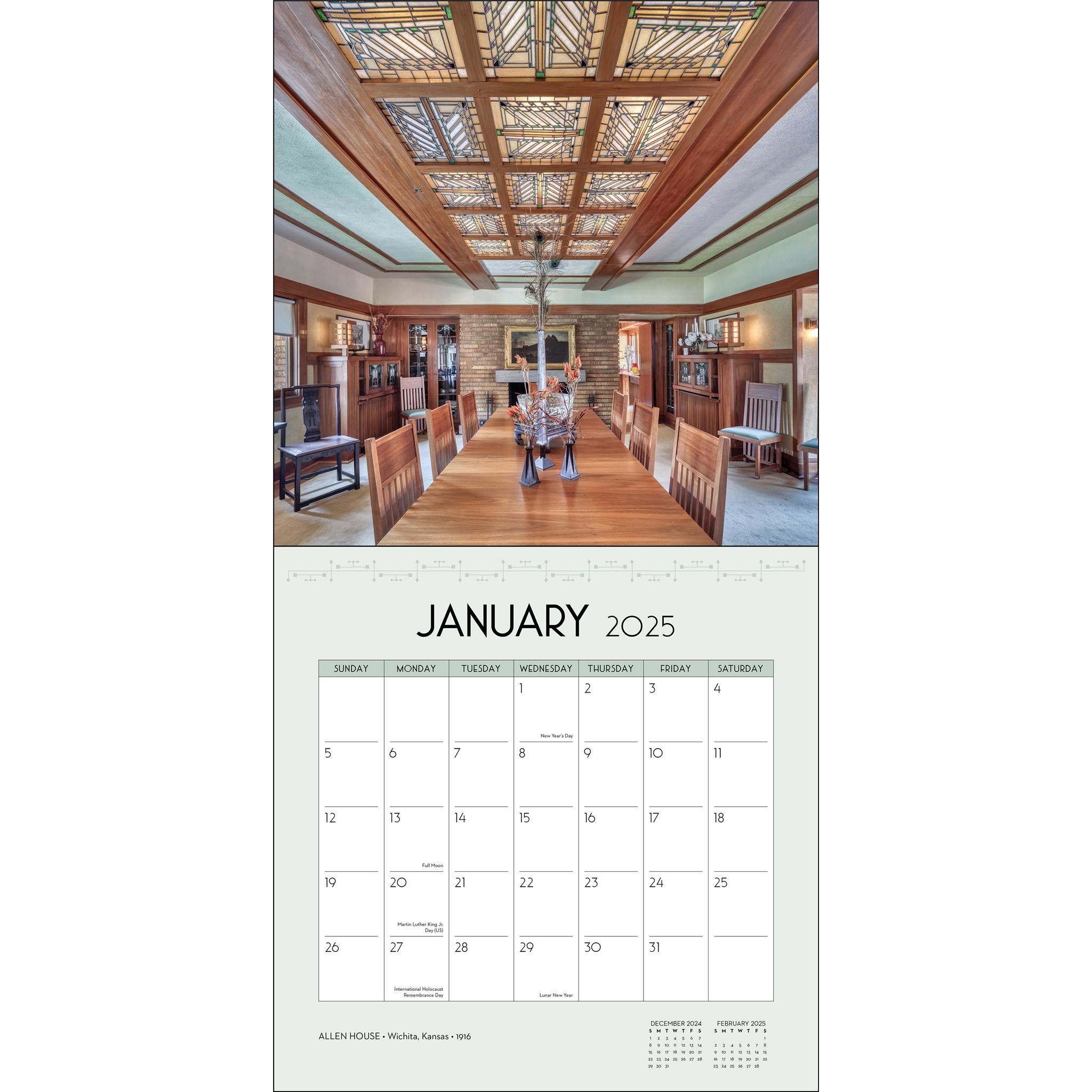 Frank Lloyd Wright Architecture Wall 2025 Calendar - Online Exclusive