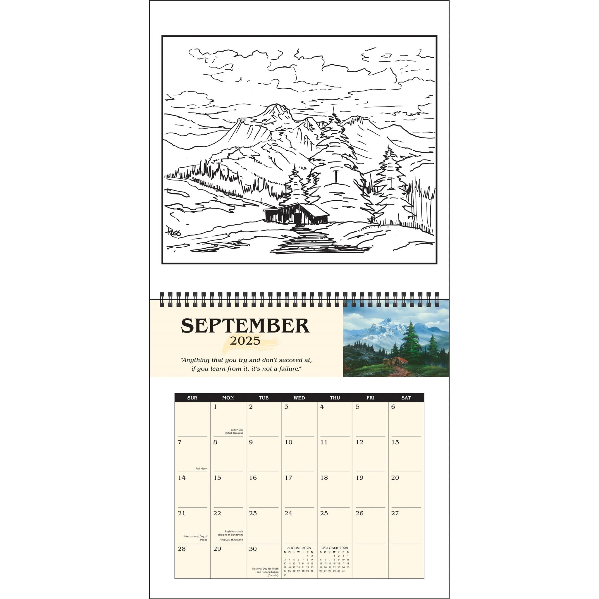 Bob Ross Coloring Wall 2025 Calendar - Online Exclusive