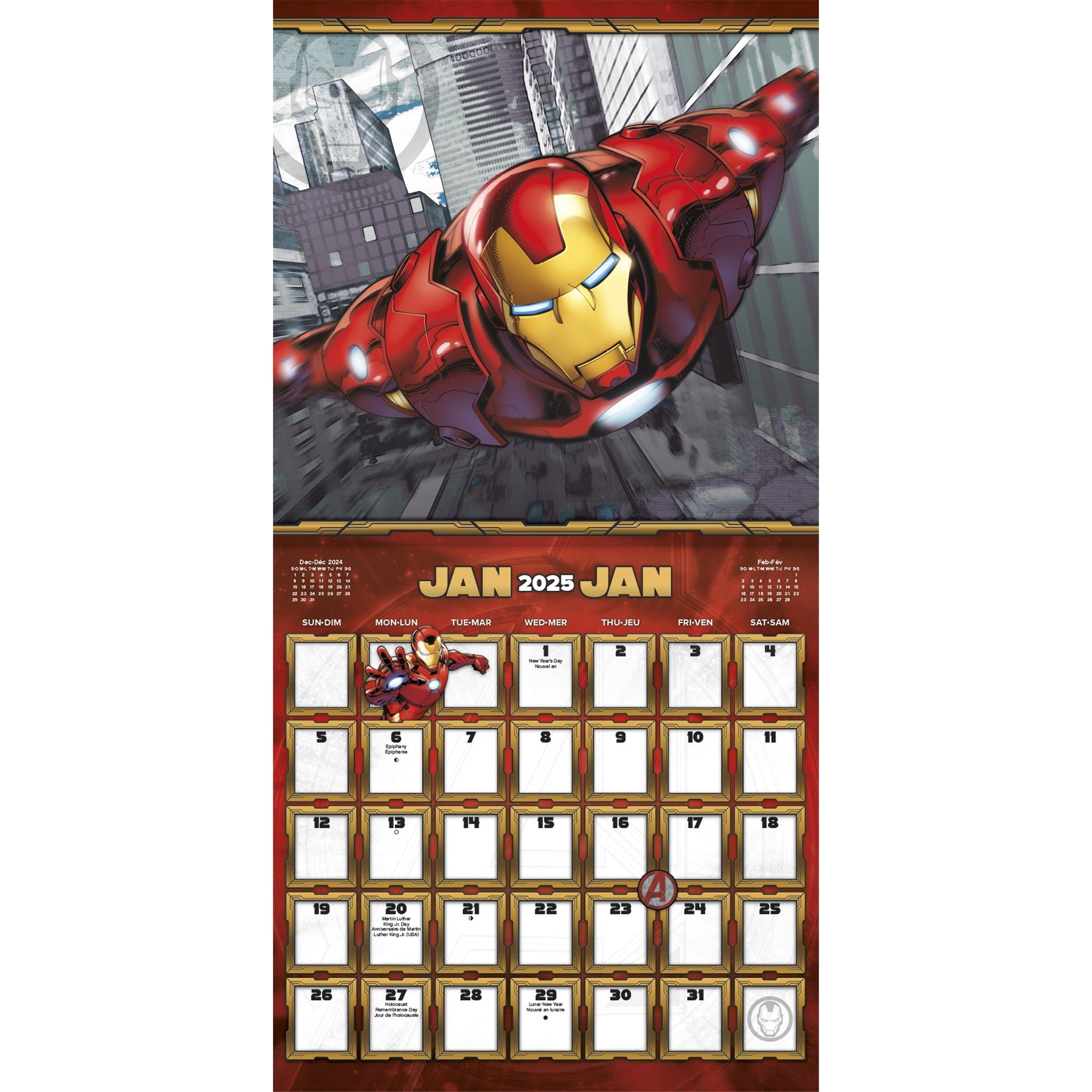 Avengers Bilingual Wall 2025 Calendar - Online Exclusive