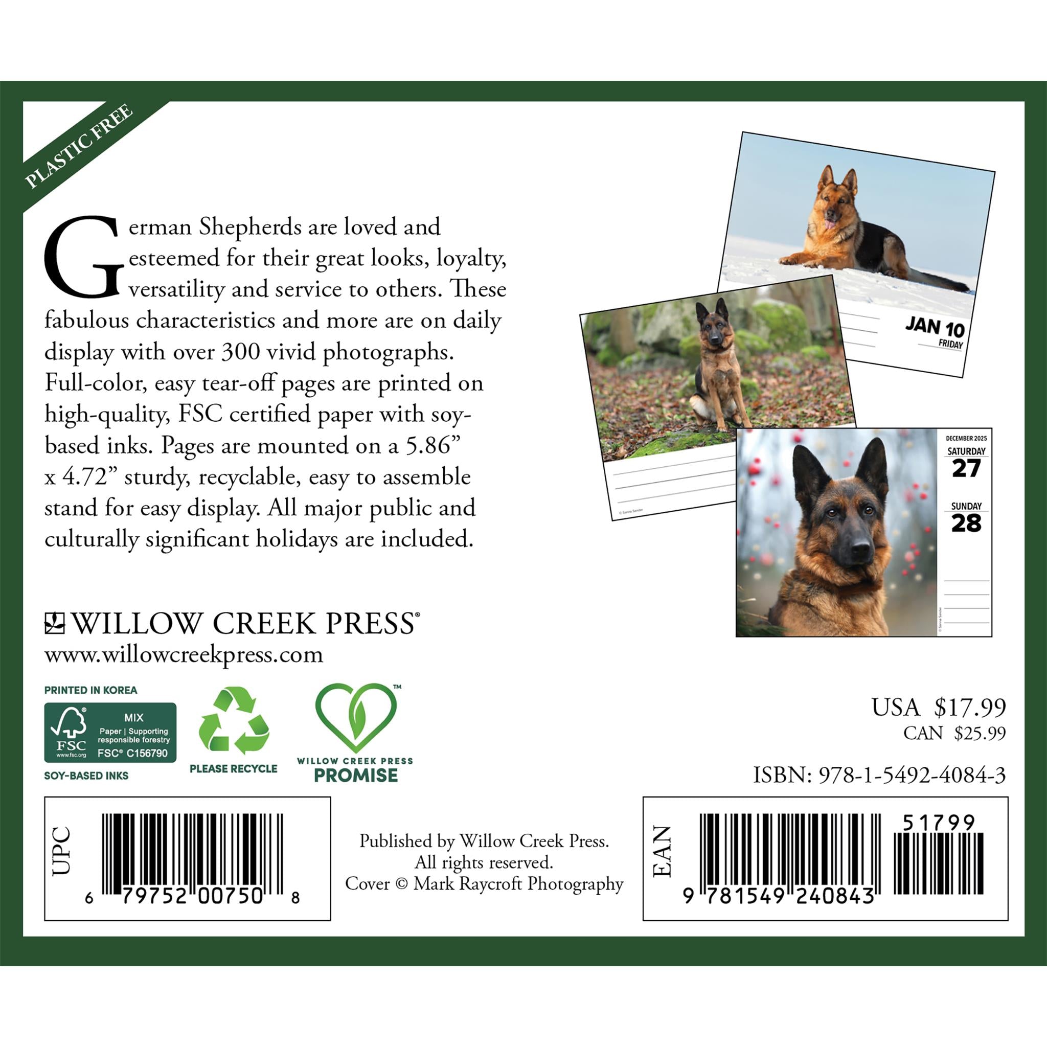 Just German Shepherds Box 2025 Calendar - Online Exclusive