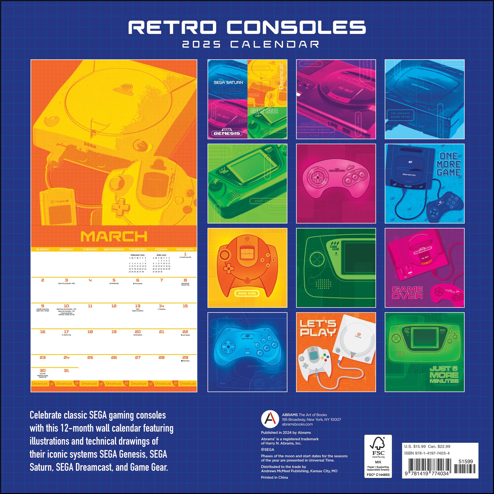 Retro Consoles Wall 2025 Calendar - Online Exclusive