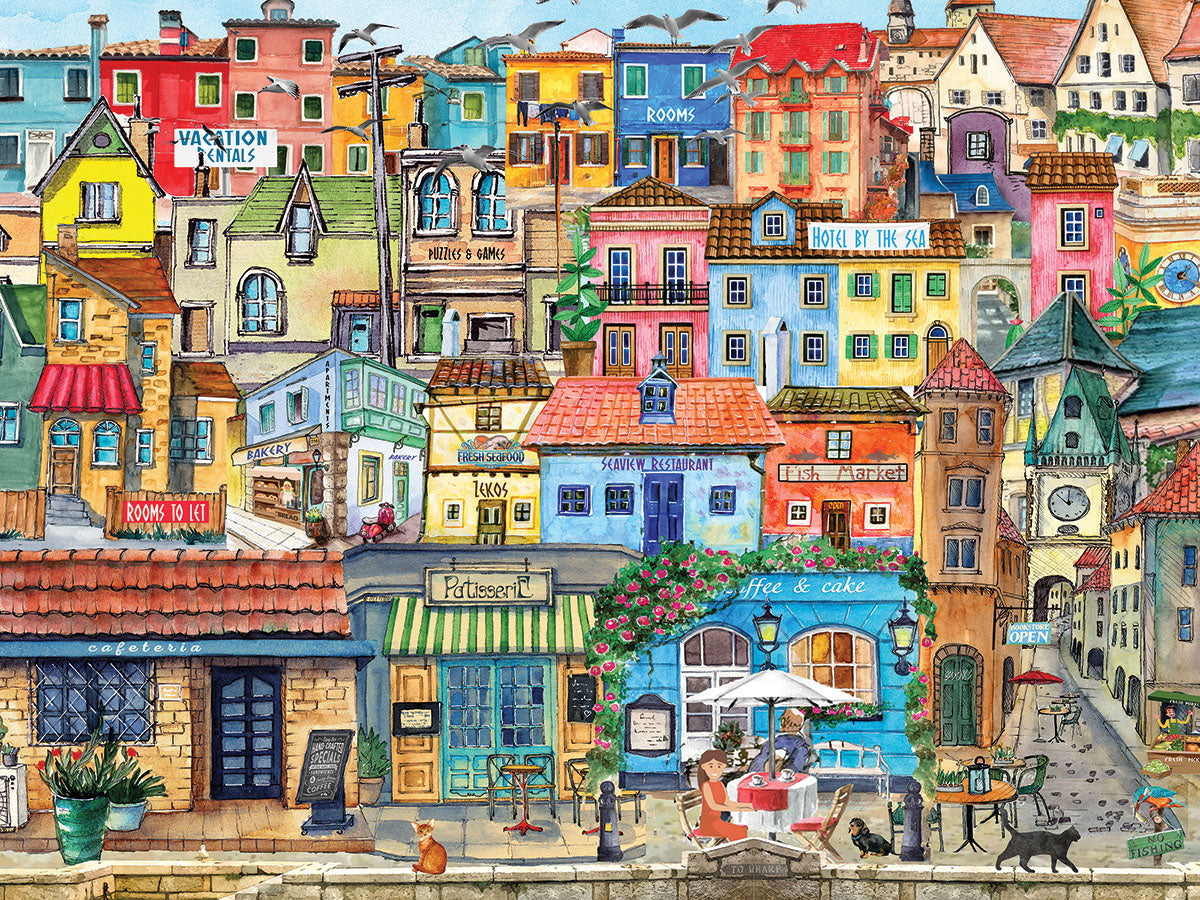 Seaside Village 500 Piece Puzzle - Online Exclusive