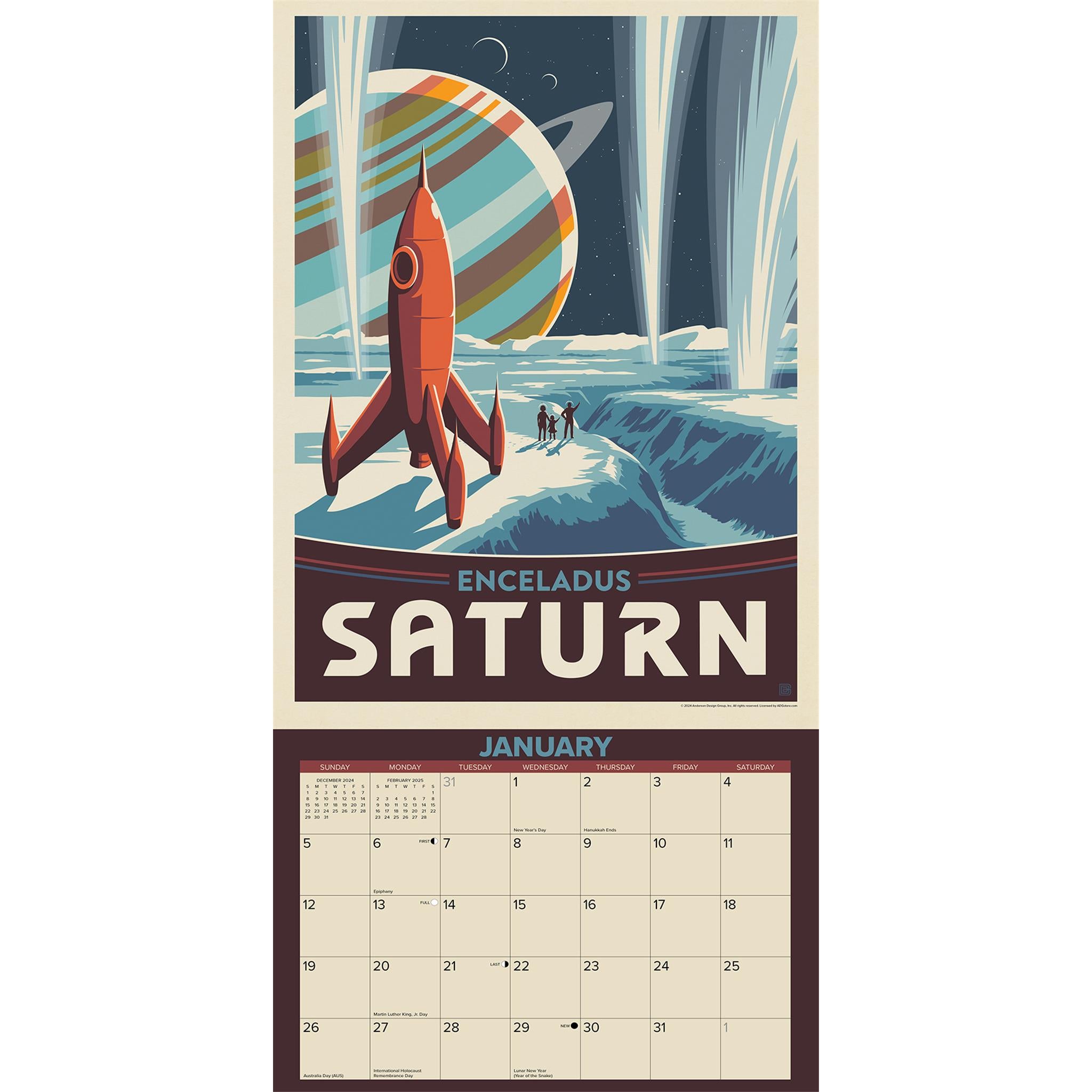 Space Travel Art Wall 2025 Calendar - Online Exclusive