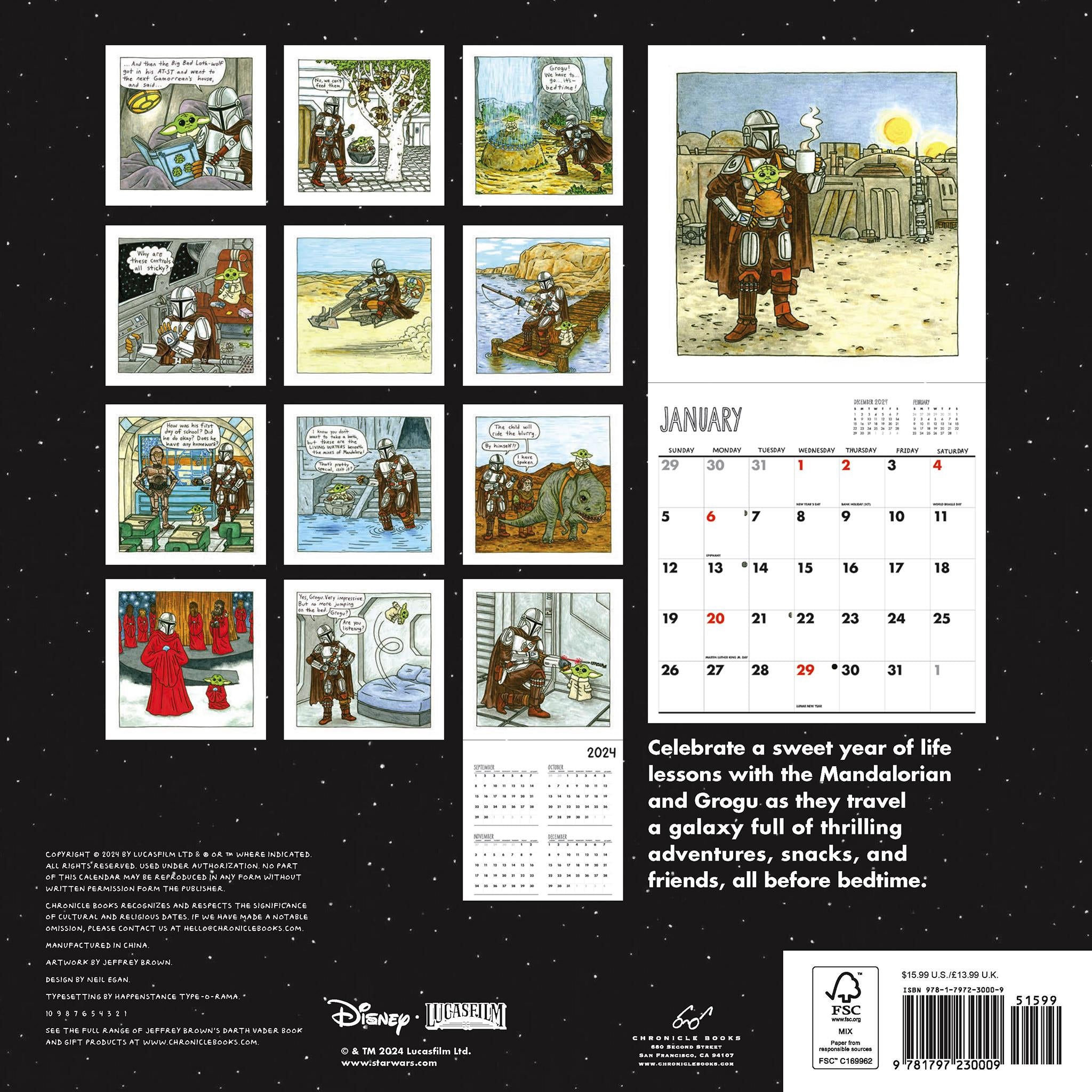 The Mandalorian And Child Wall 2025 Calendar - Online Exclusive