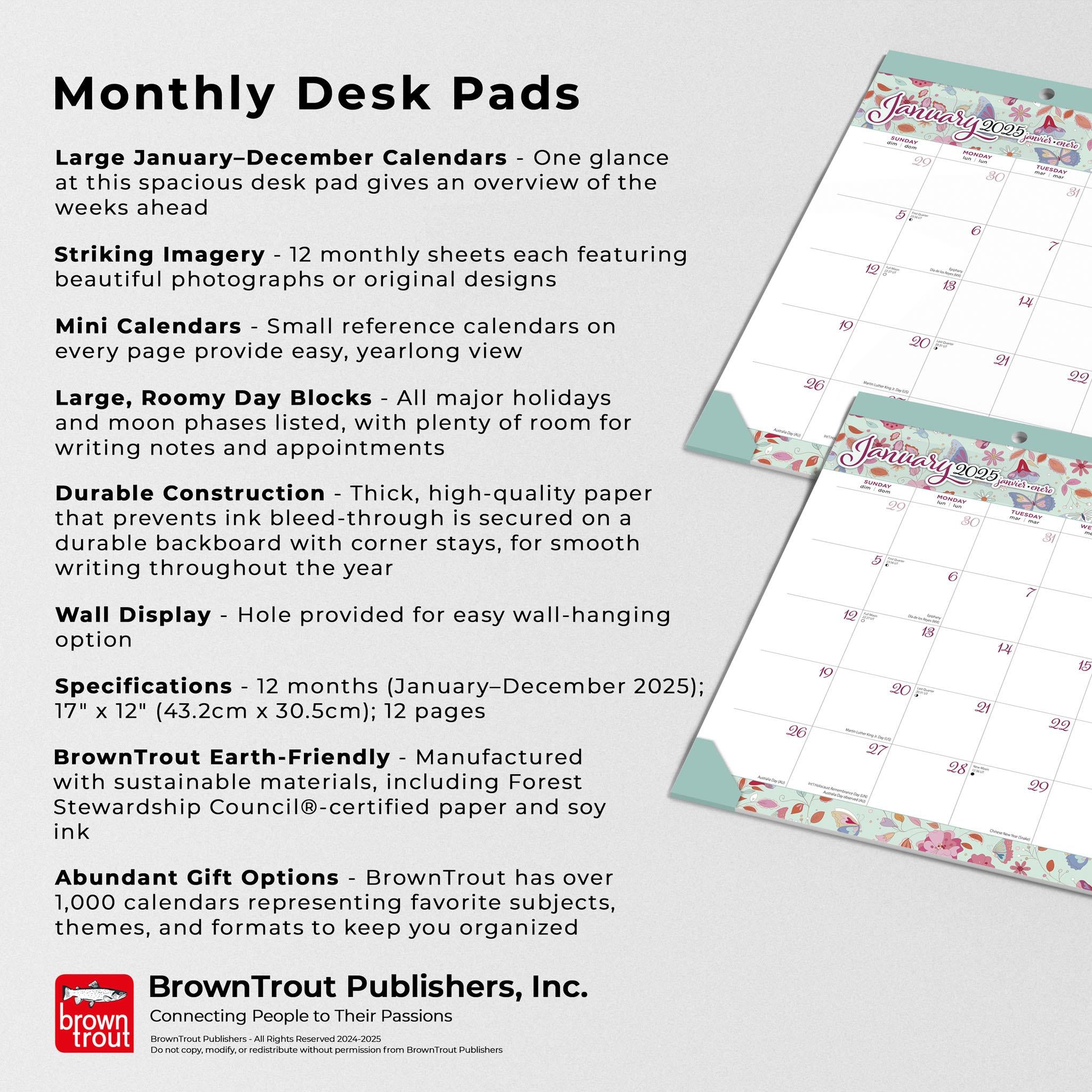 Turnowsky House Of Abstract Allure Desk Pad 2025 Calendar