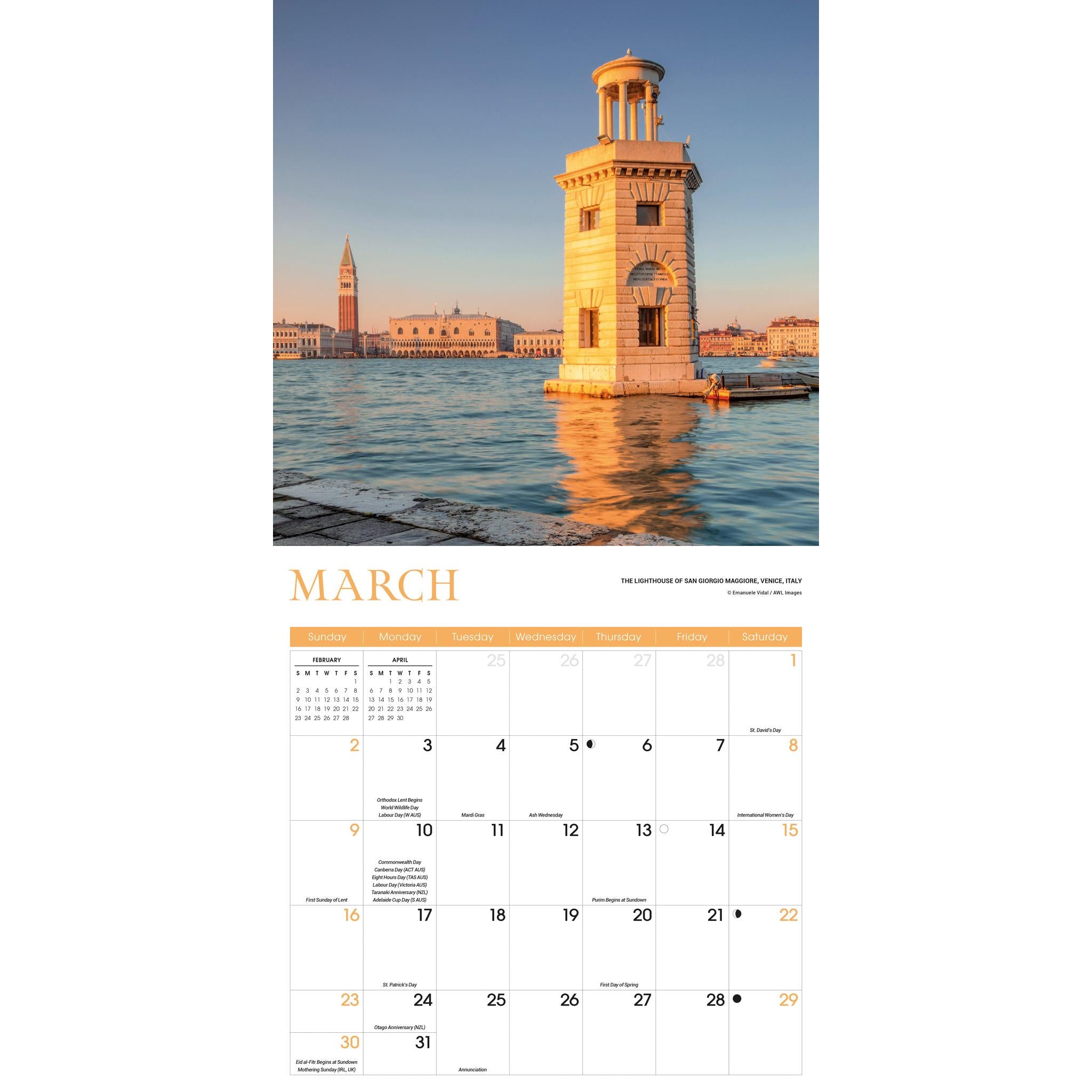 Lighthouses Wall 2025 Calendar