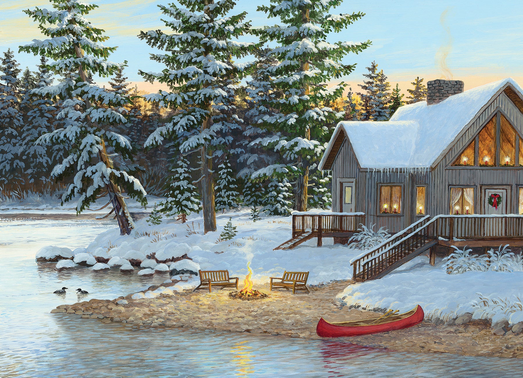 Winter at the Cabin Exclusive 1000 Piece Puzzle