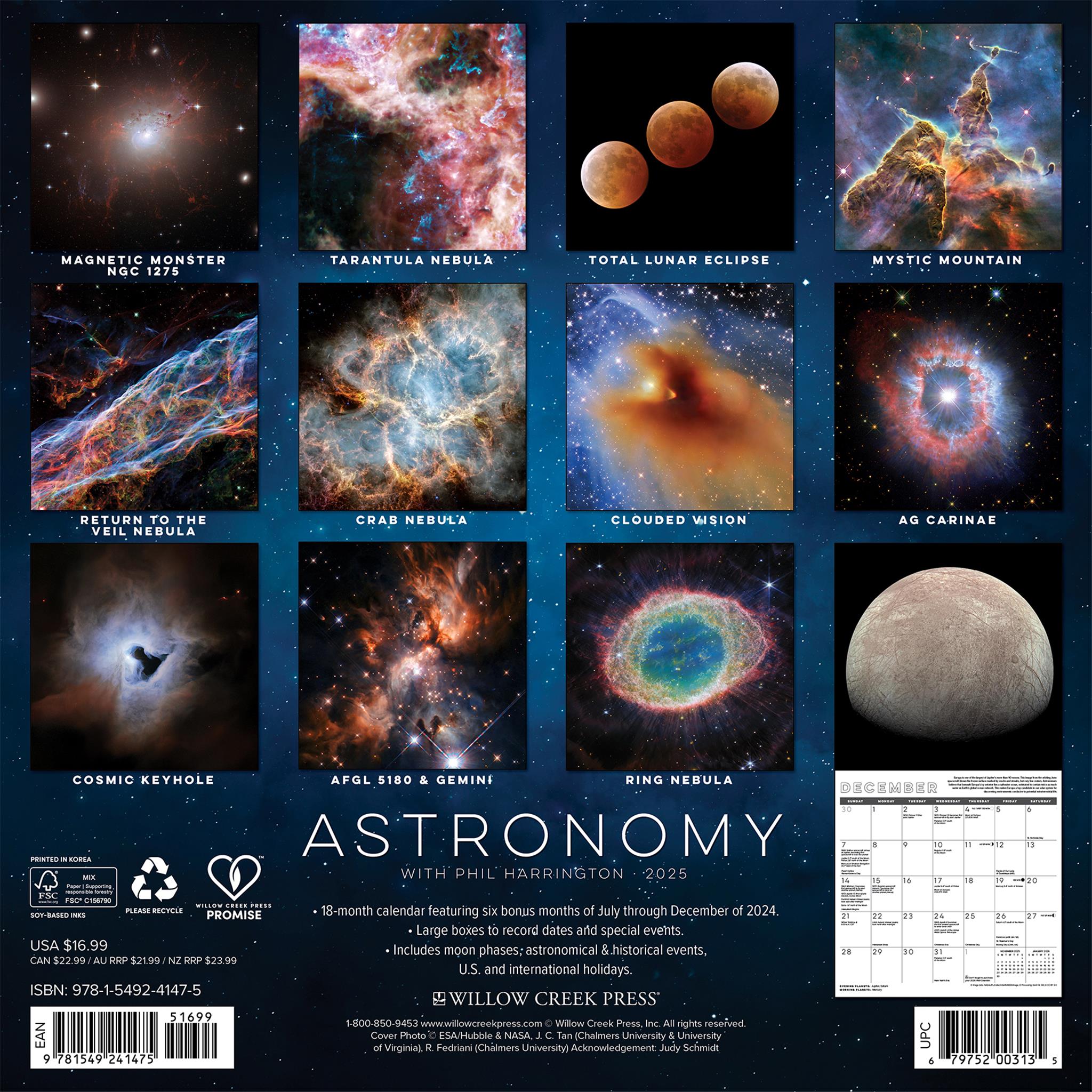 Astronomy Wall 2025 Calendar