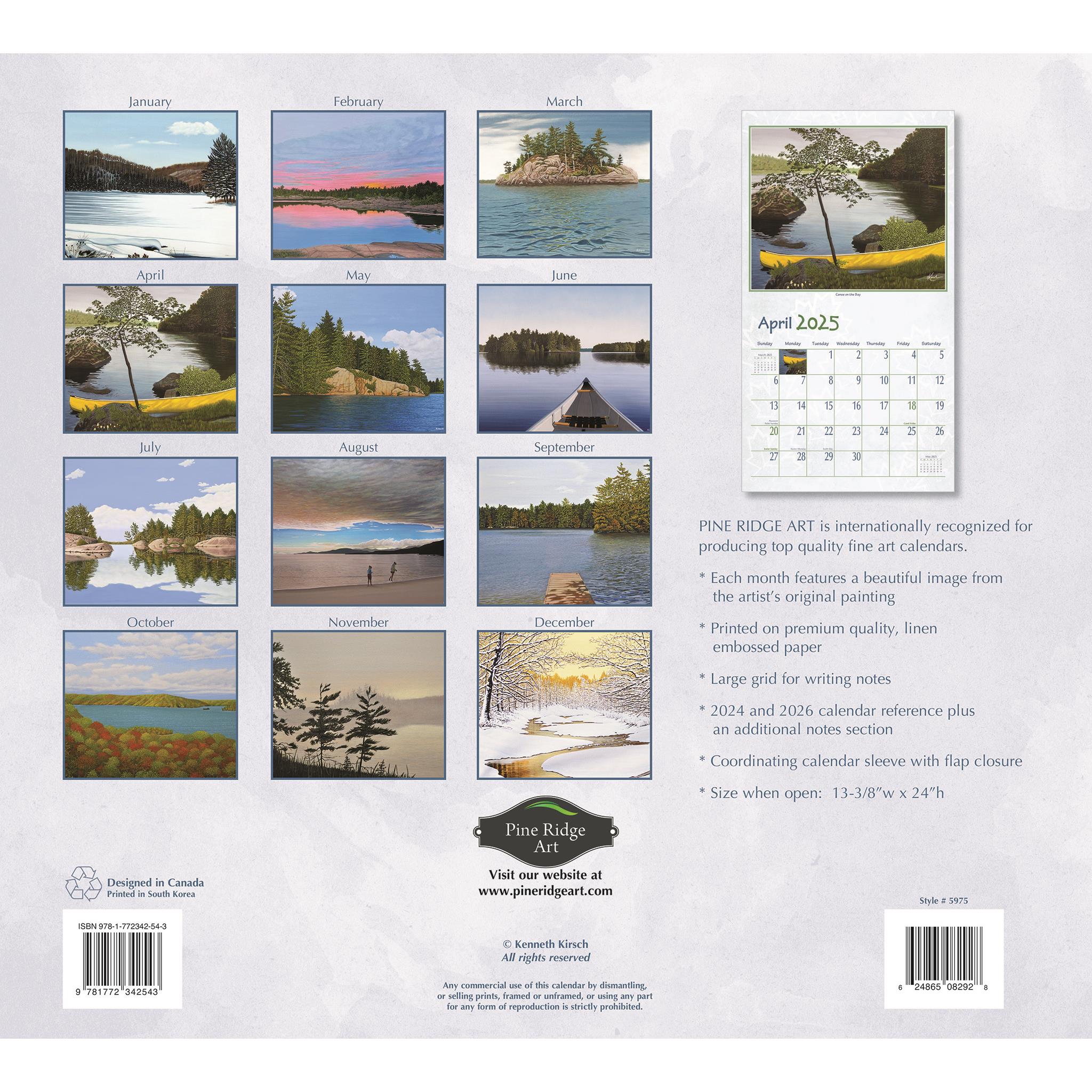 Northern Getaway Wall 2025 Calendar