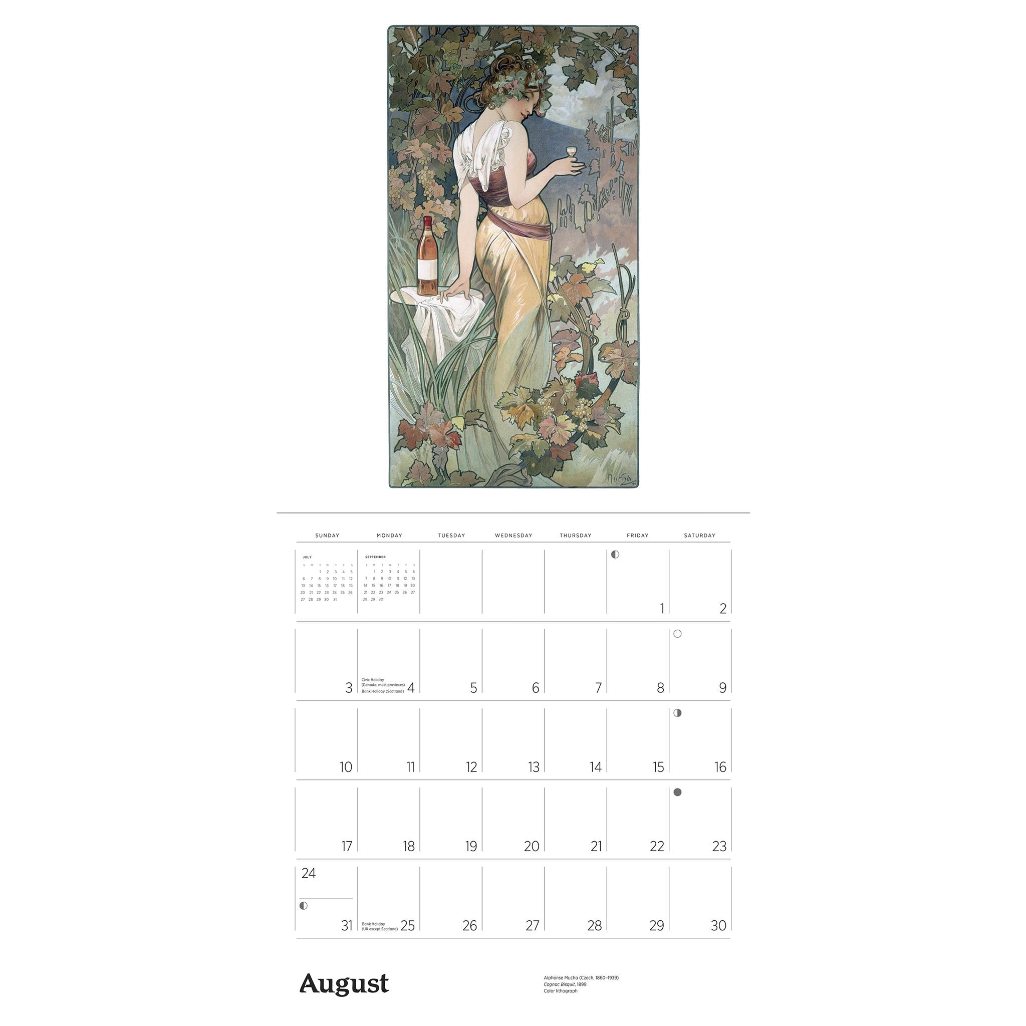 Alphonse Mucha Wall 2025 Calendar