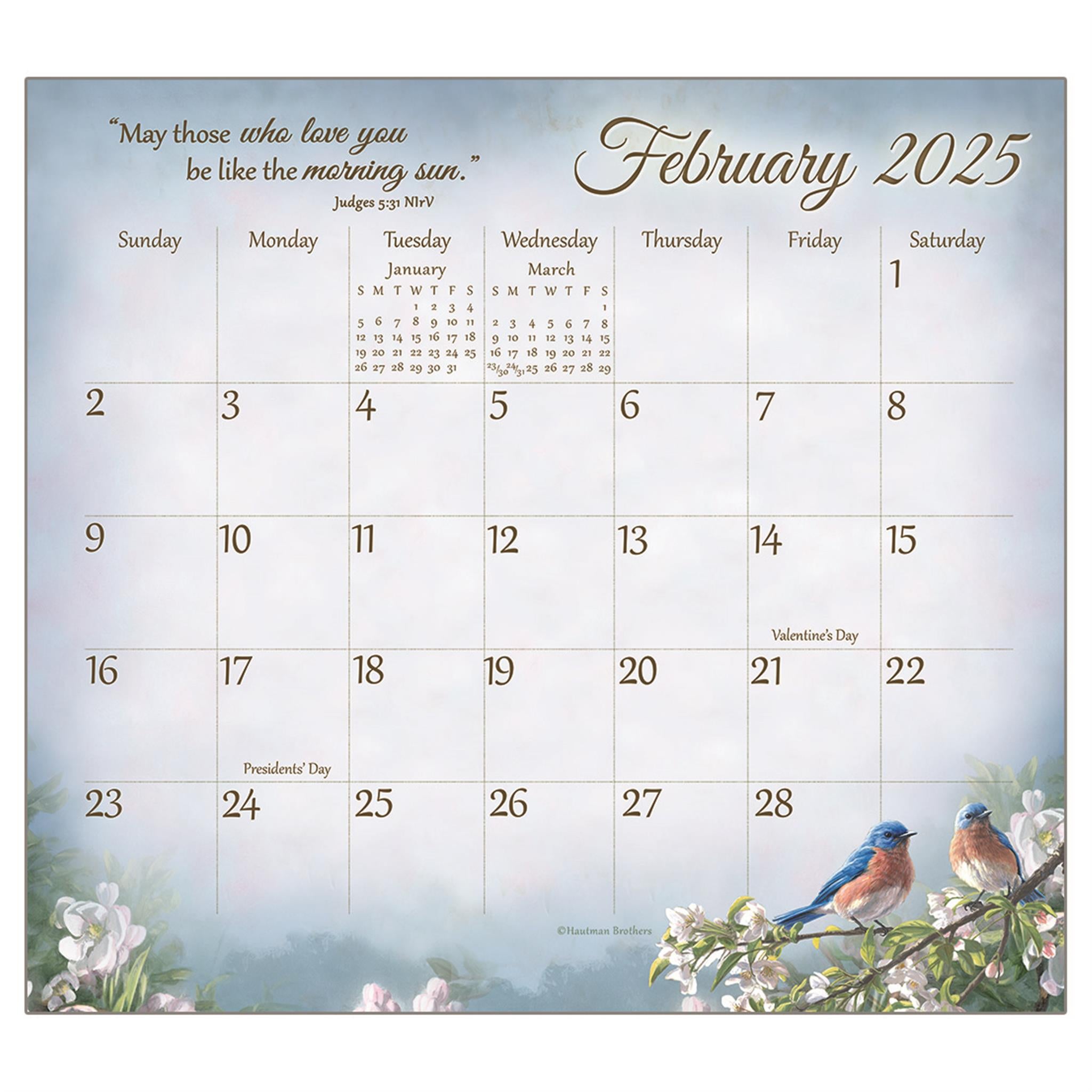 Songbirds Of Faith Magnetic Mini 2025 Calendar - Online Exclusive