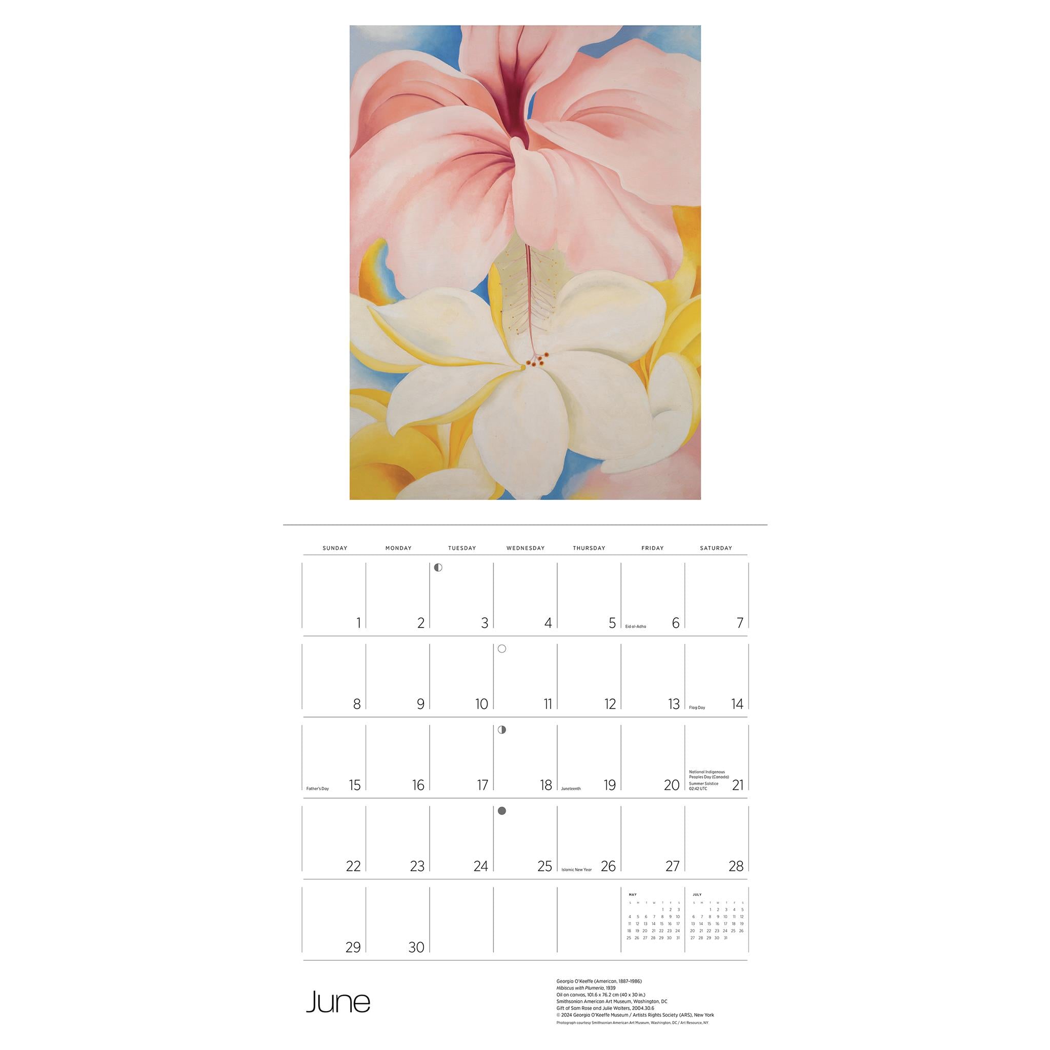 Georgia Okeeffe Wall 2025 Calendar