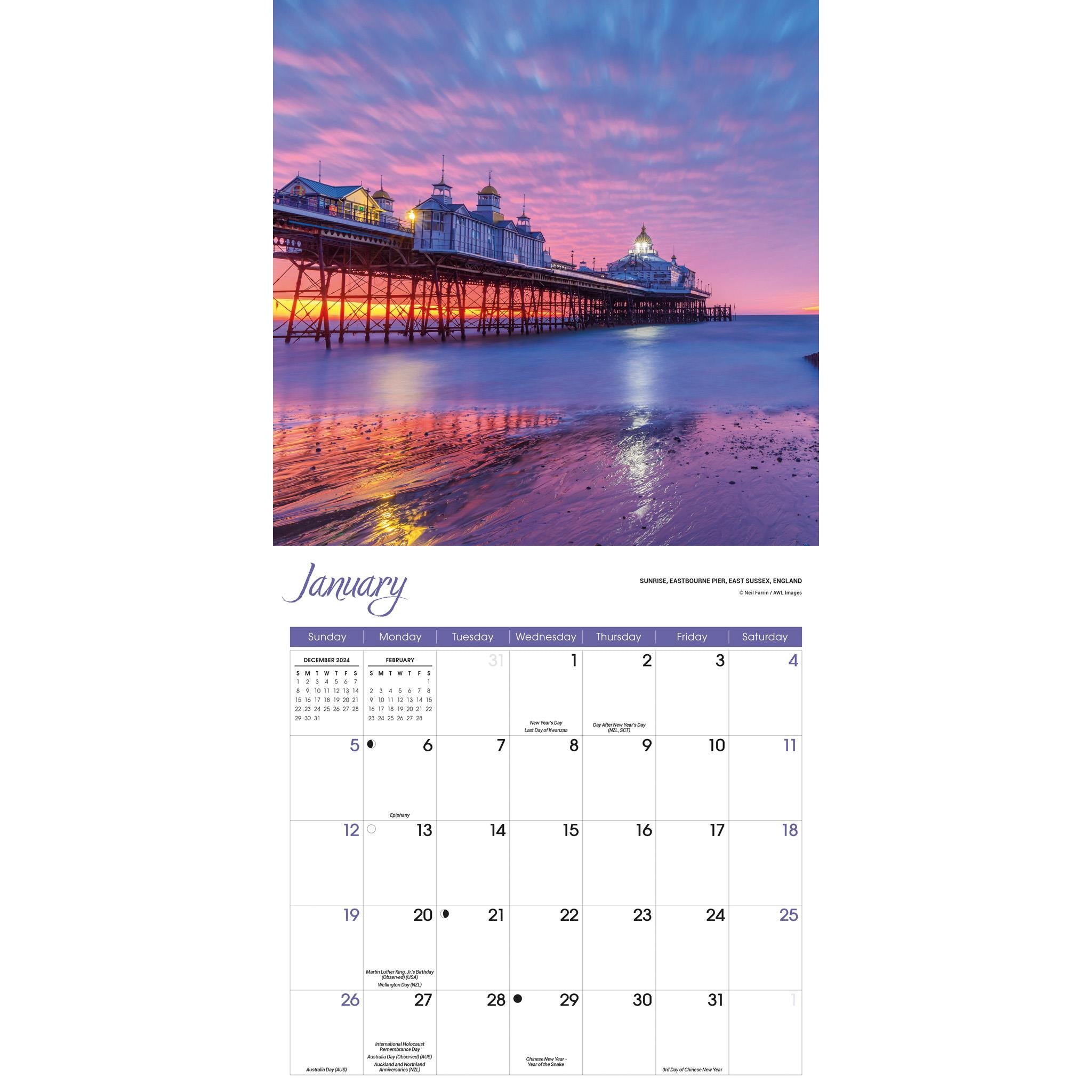 Sunrise Sunset Wall 2025 Calendar