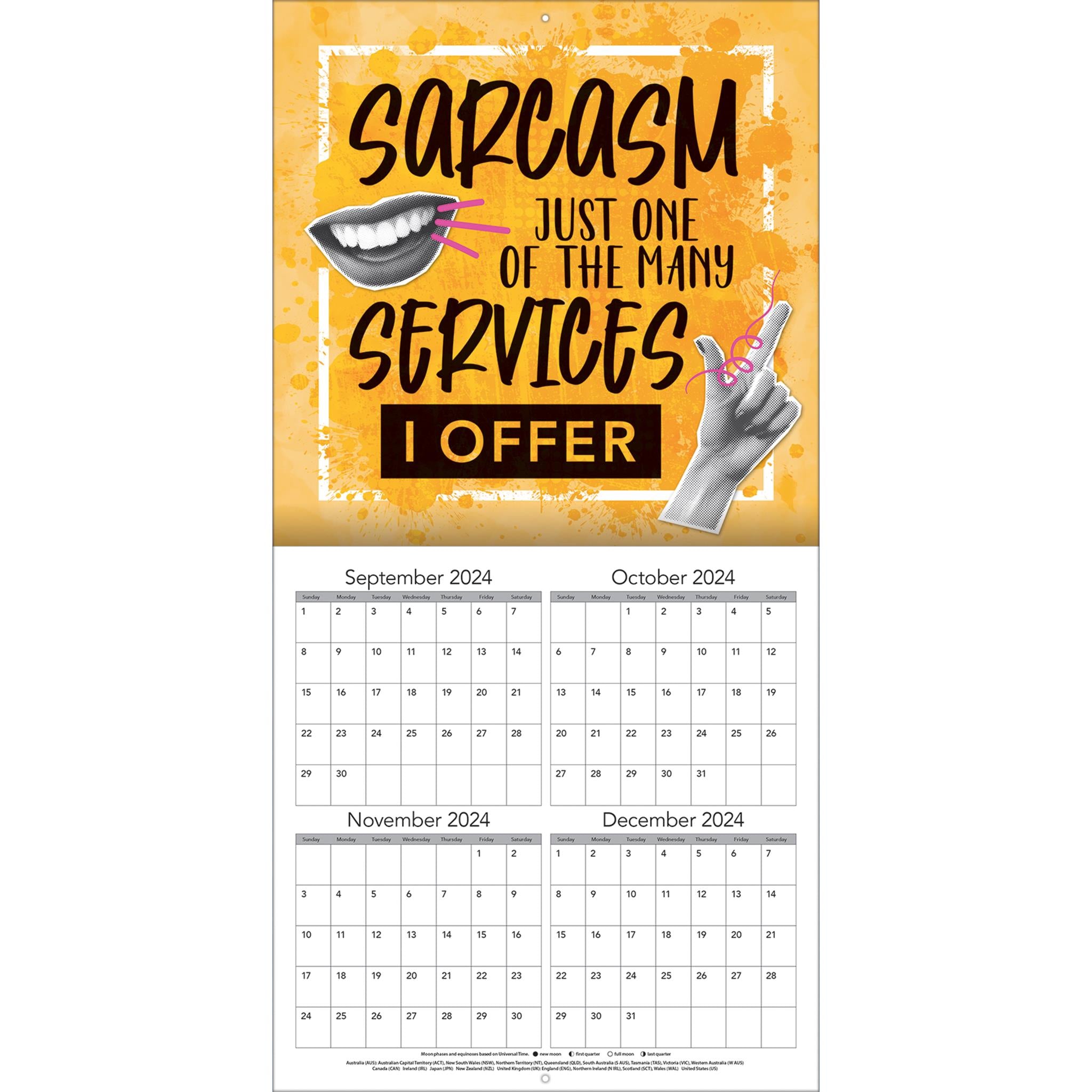 Sarcasm My Love Language Wall 2025 Calendar - Online Exclusive