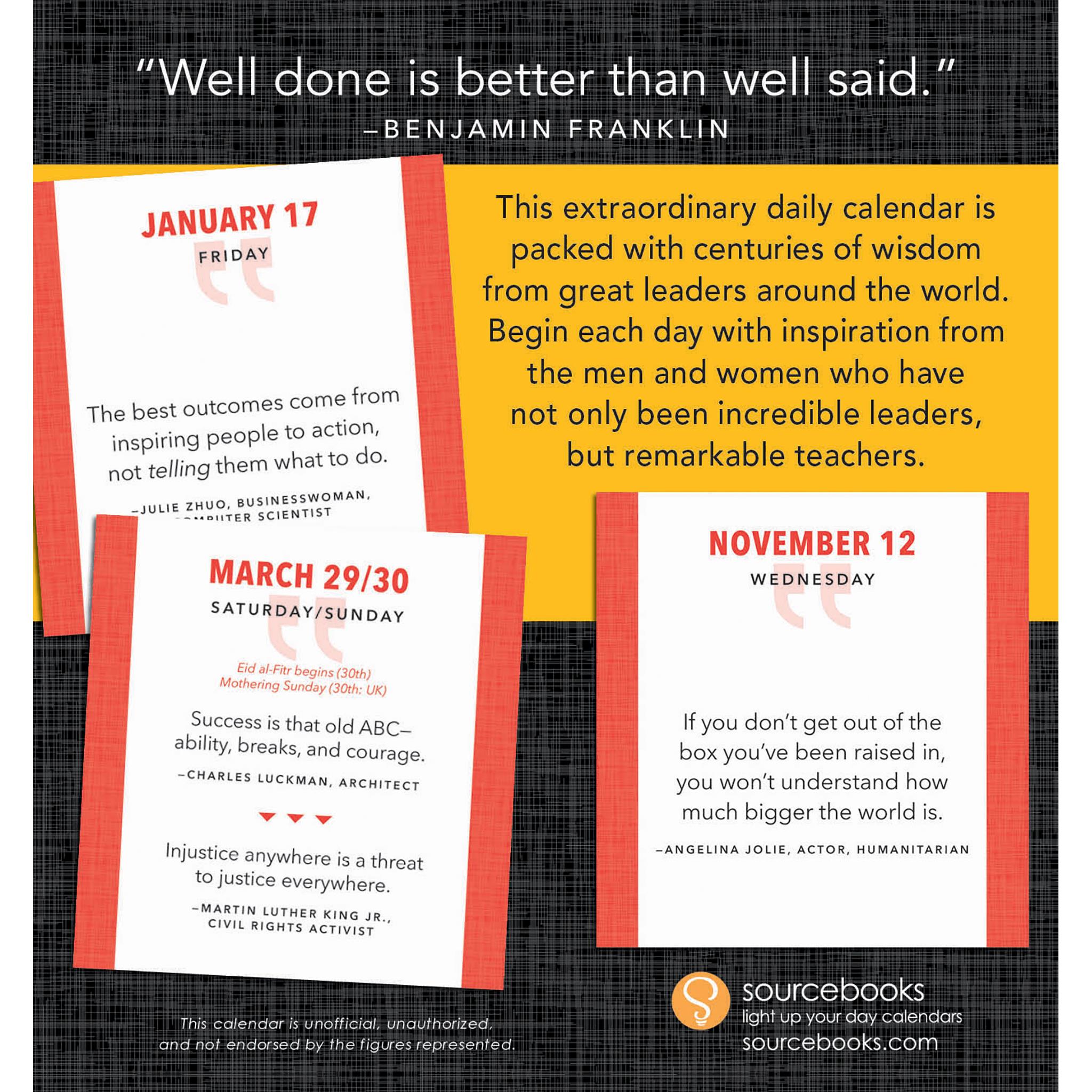 Great Quotes From Great Leaders Box 2025 Calendar - Online Exclusive