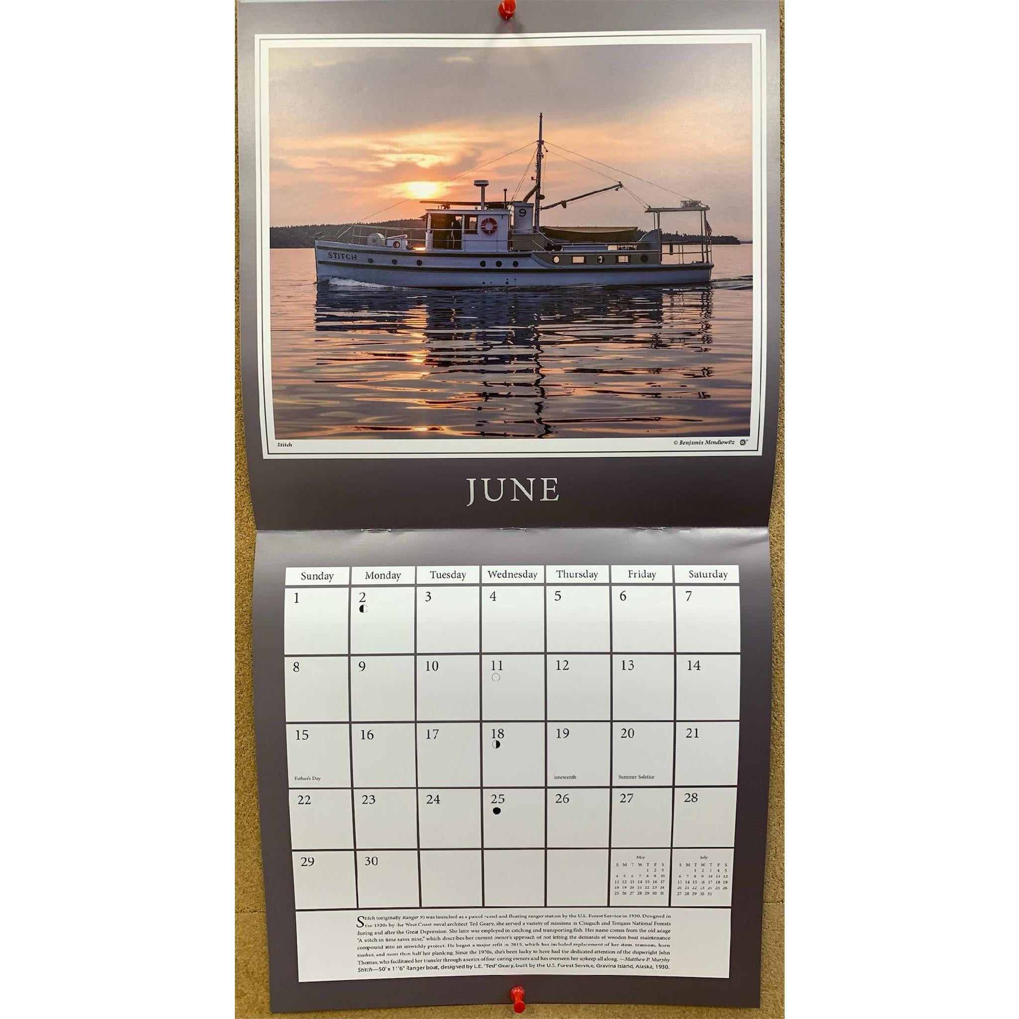 Wooden Boats Wall 2025 Calendar