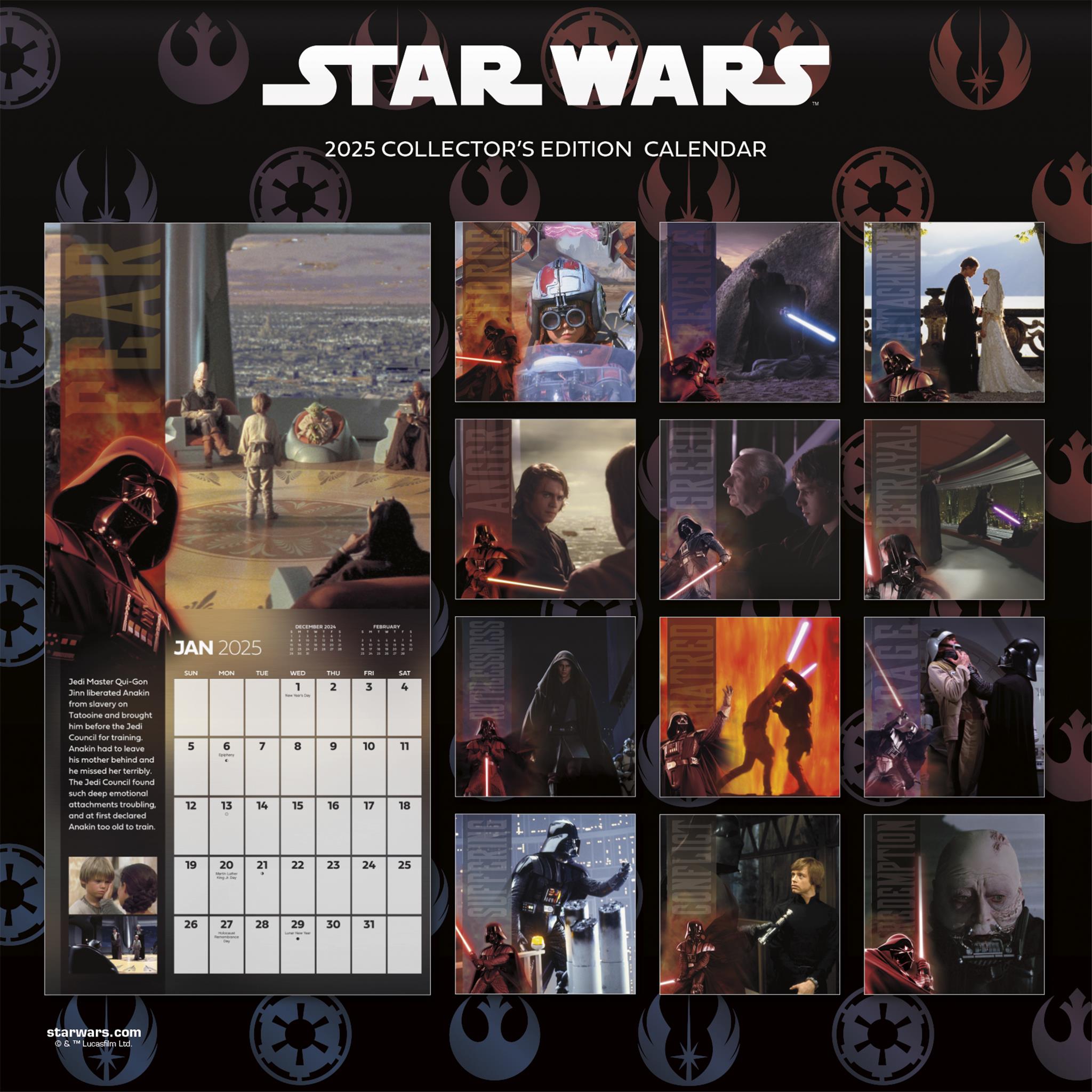 Star Wars Collectors Edition Wall 2025 Calendar