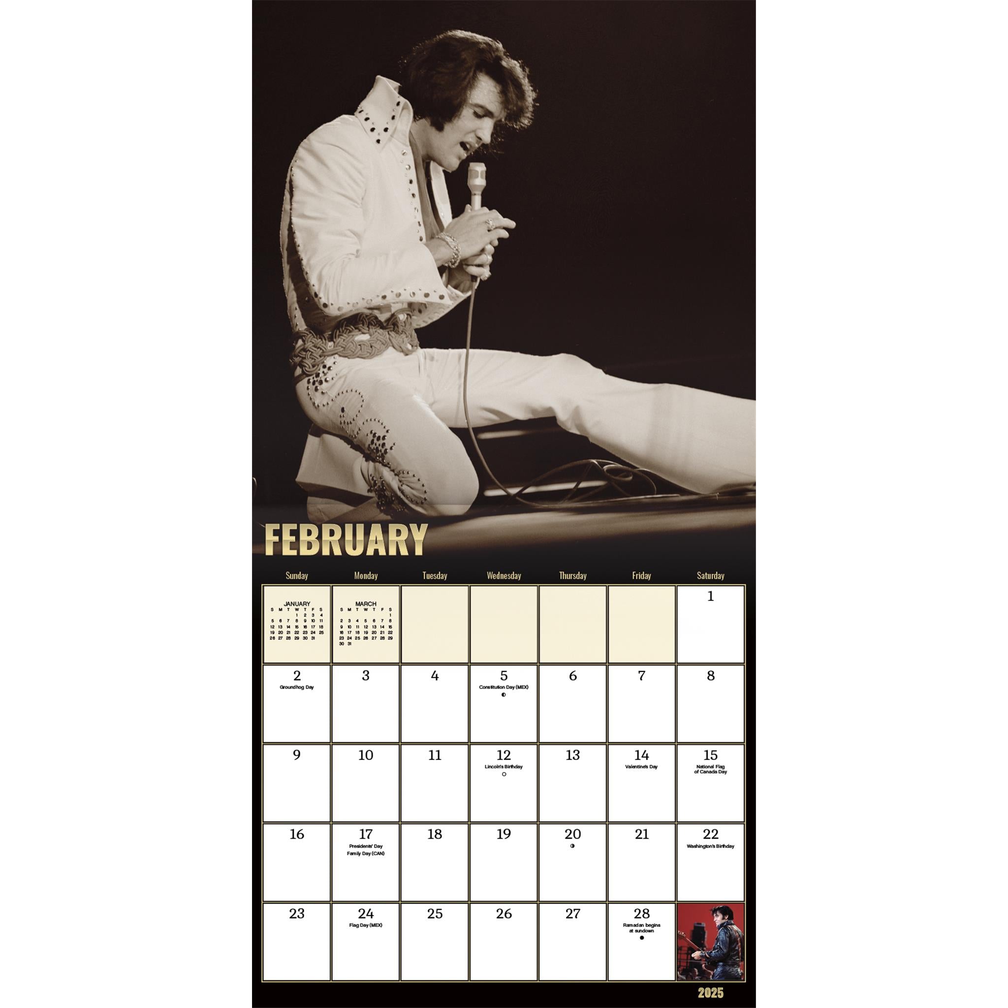 Elvis Presley Exclusive with Print Wall 2025 Calendar