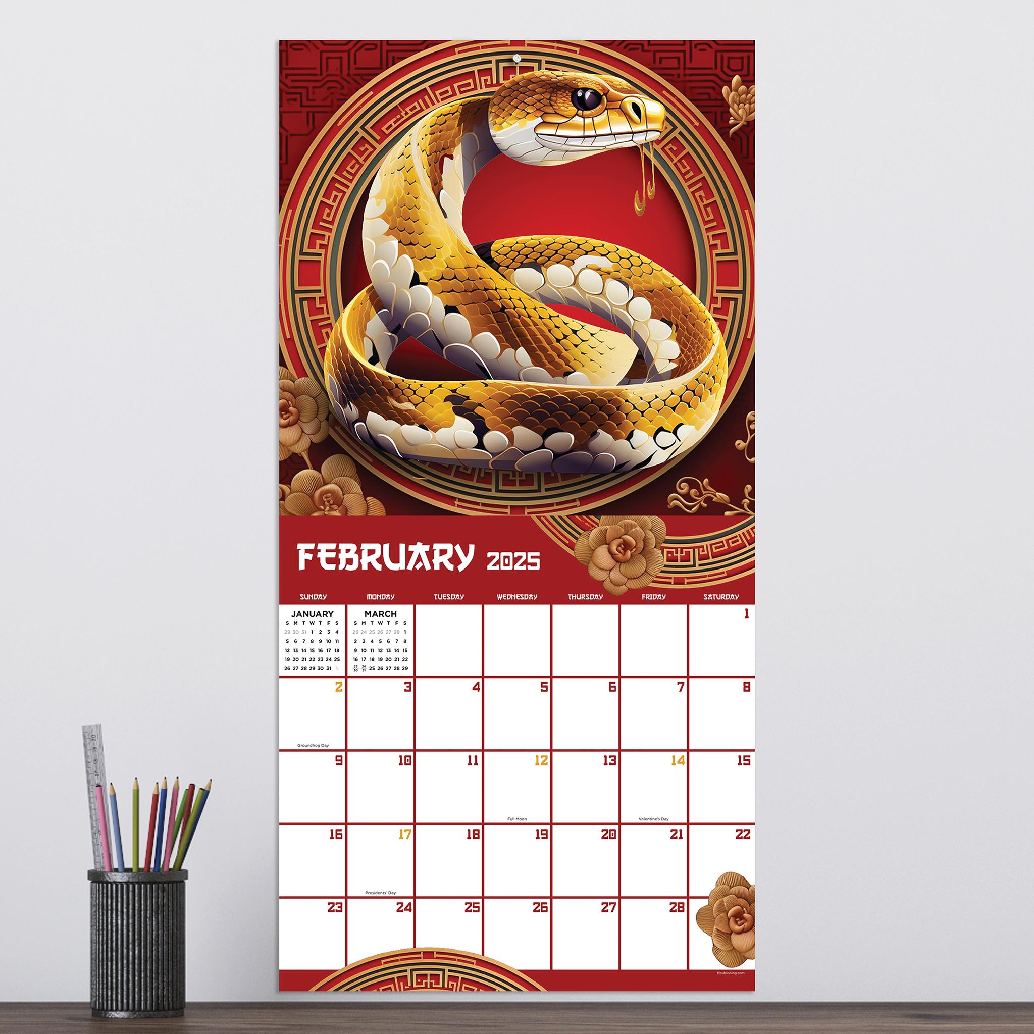 Year Of The Snake Wall 2025 Calendar - Online Exclusive