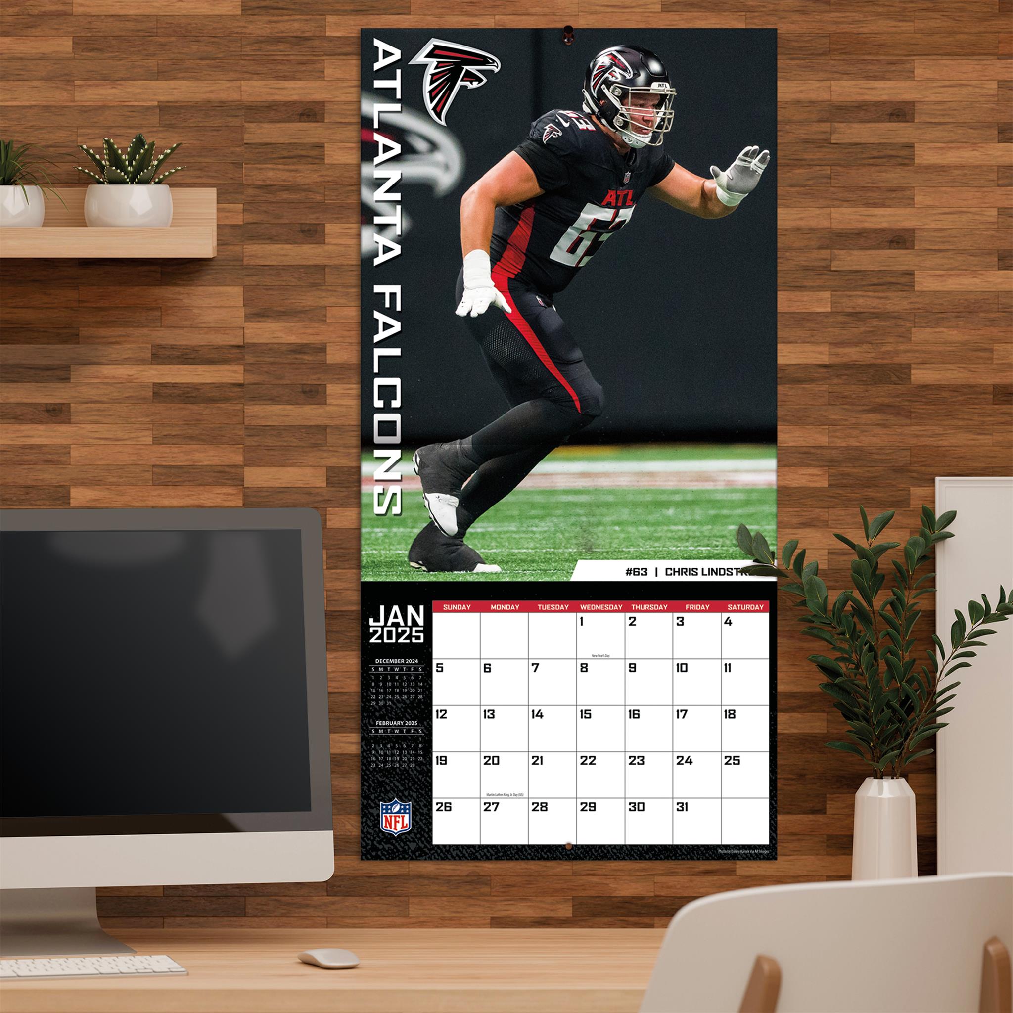 NFL Atlanta Falcons Wall 2025 Calendar - Online Exclusive