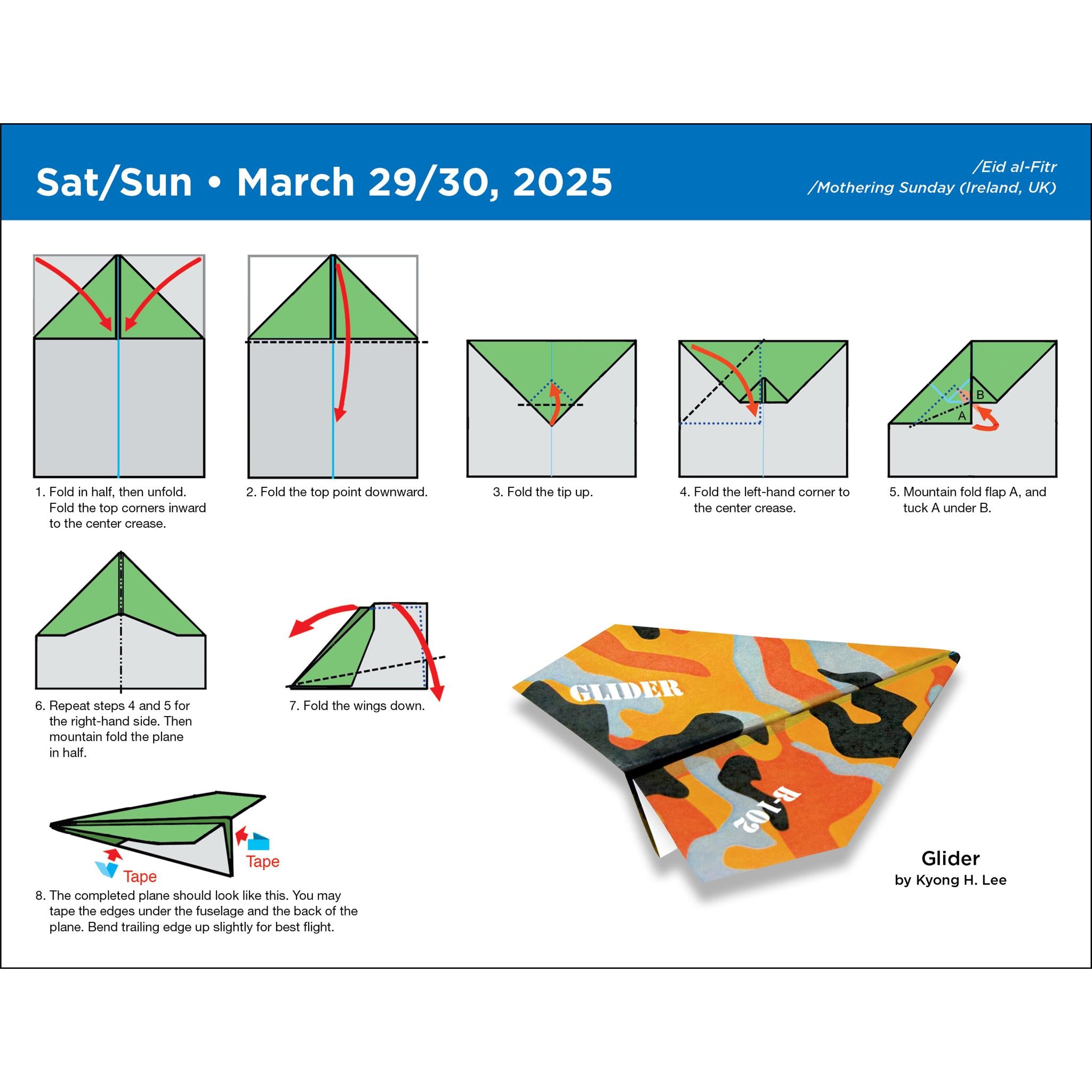 Paper Airplane Fold A Day Box 2025 Calendar