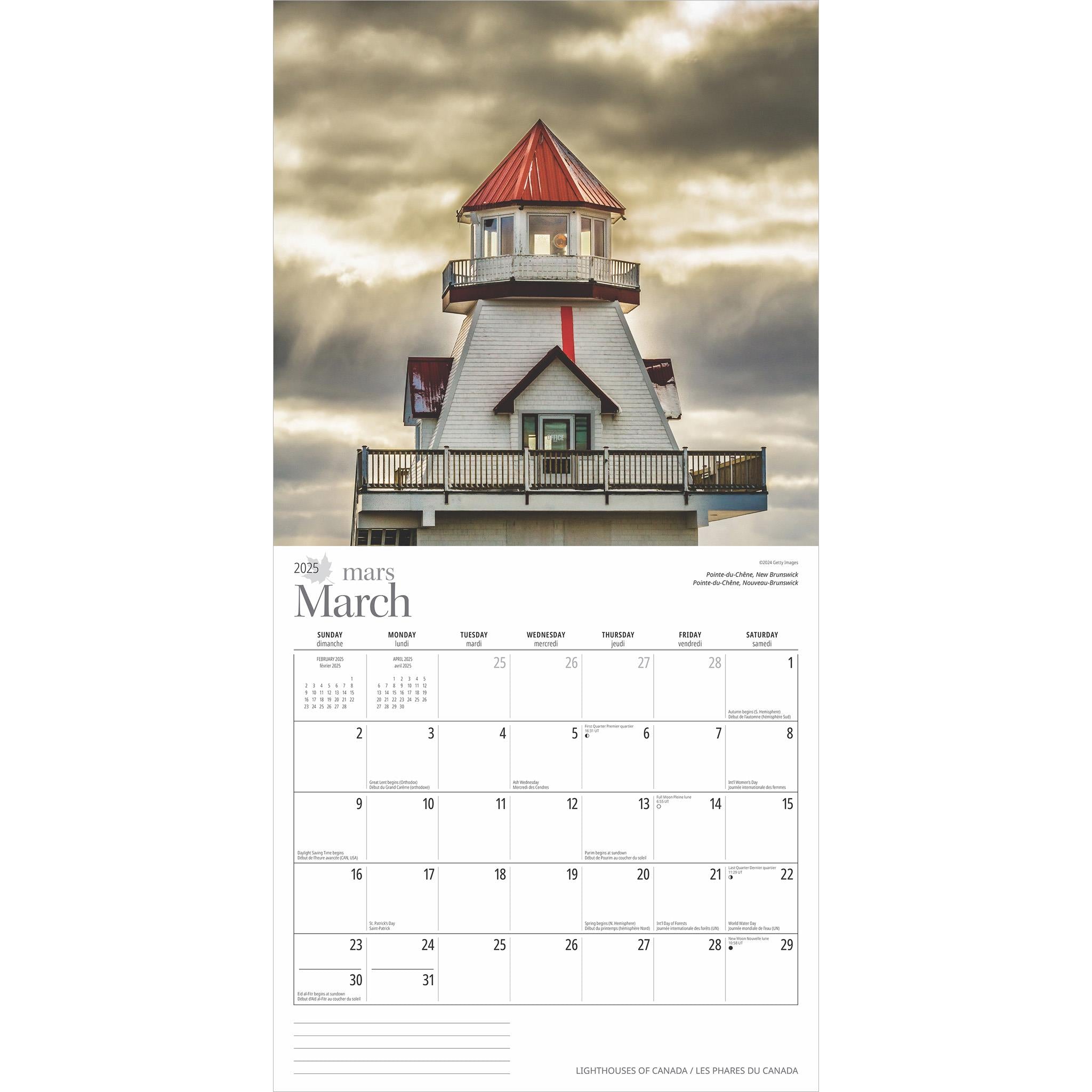 Lighthouses Of Canada Wall 2025 Calendar