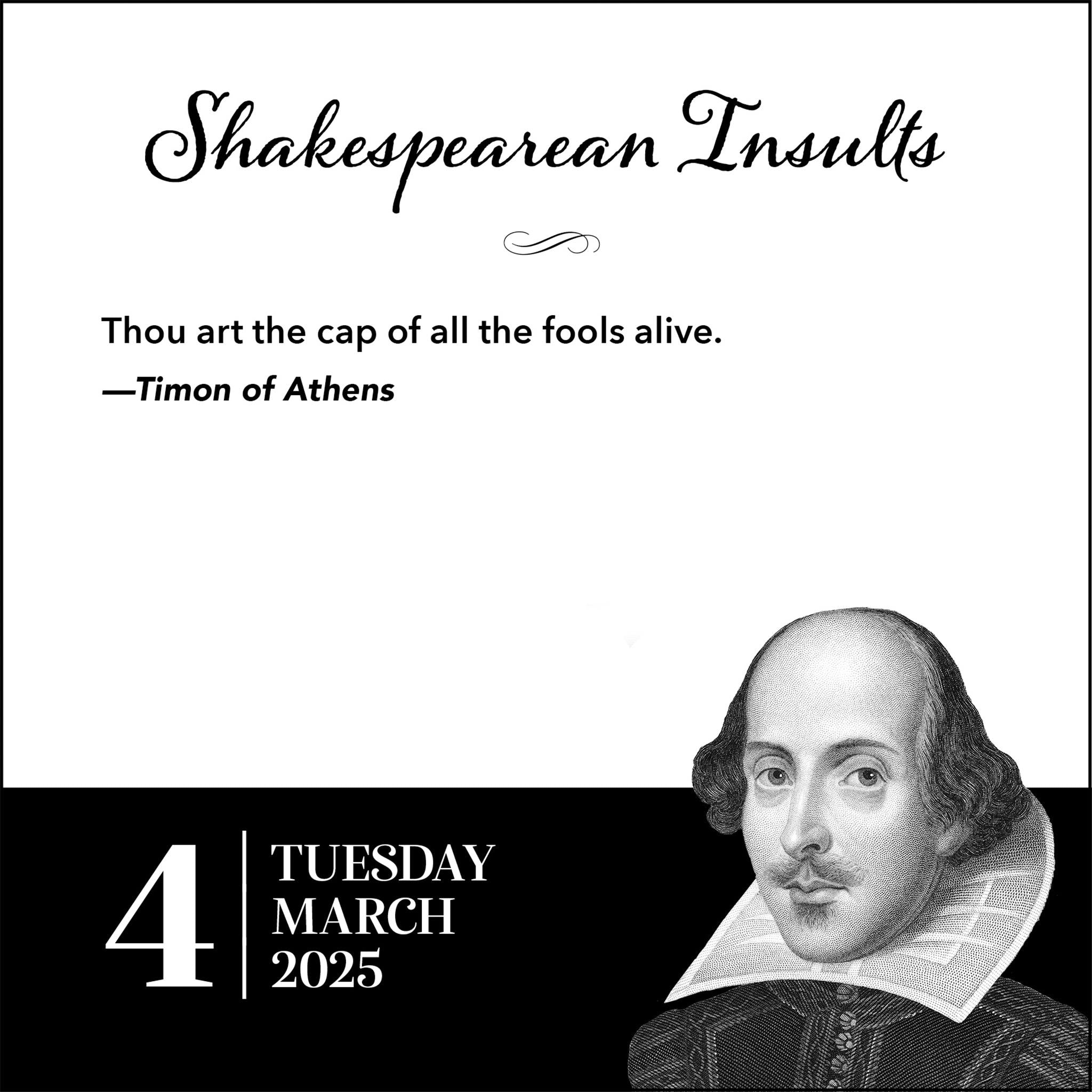 Shakespearean Insults Box 2025 Calendar