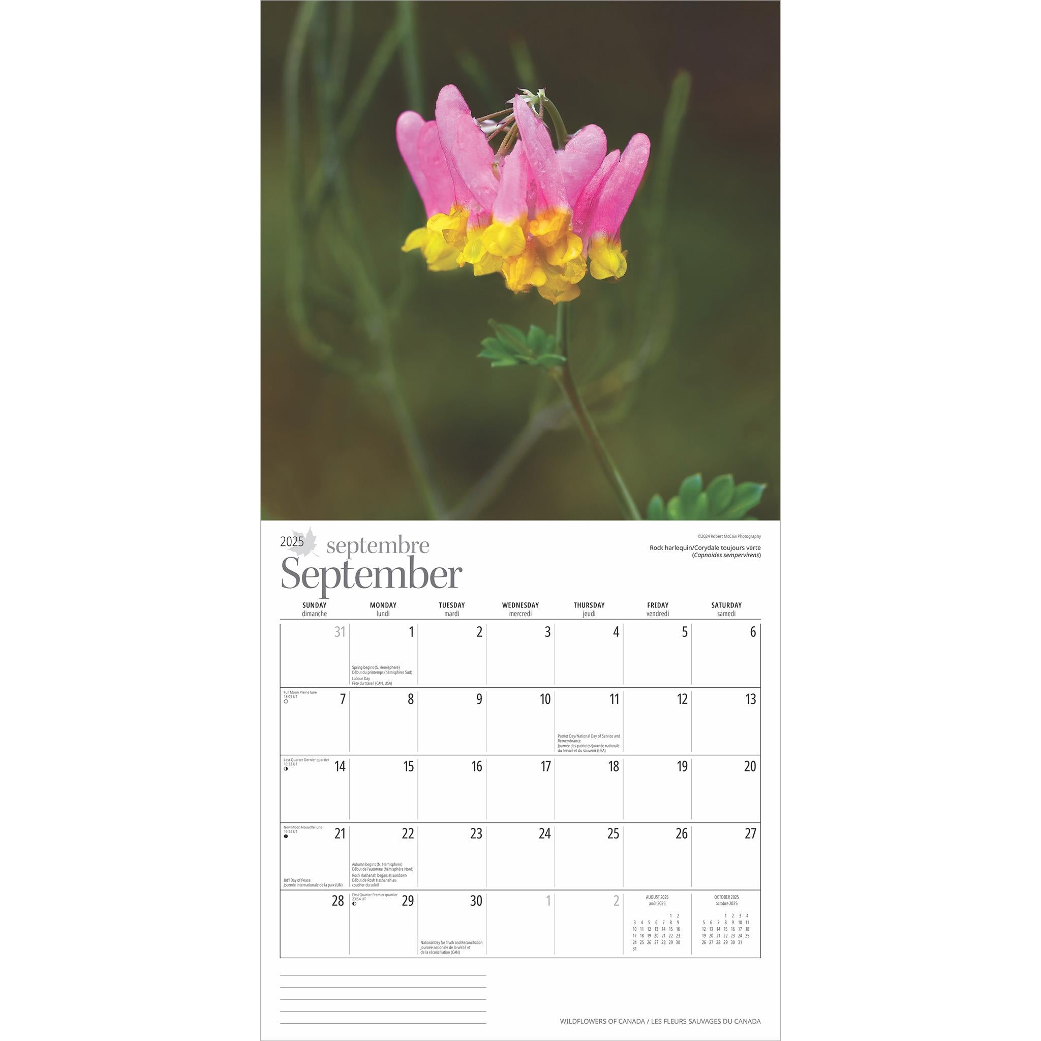 Wildflowers Of Canada Wall 2025 Calendar