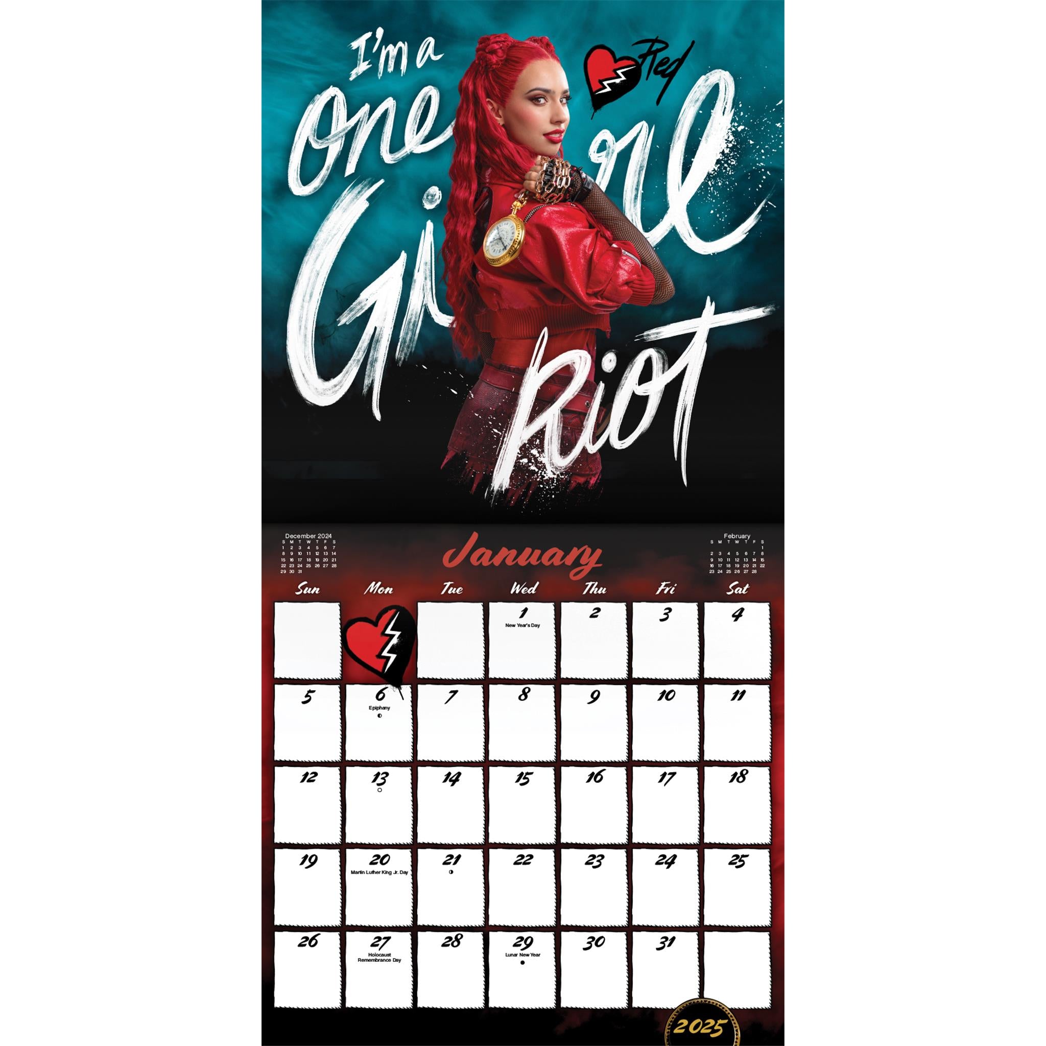 Descendants 4 The Rise Of Red Wall 2025 Calendar - Online Exclusive