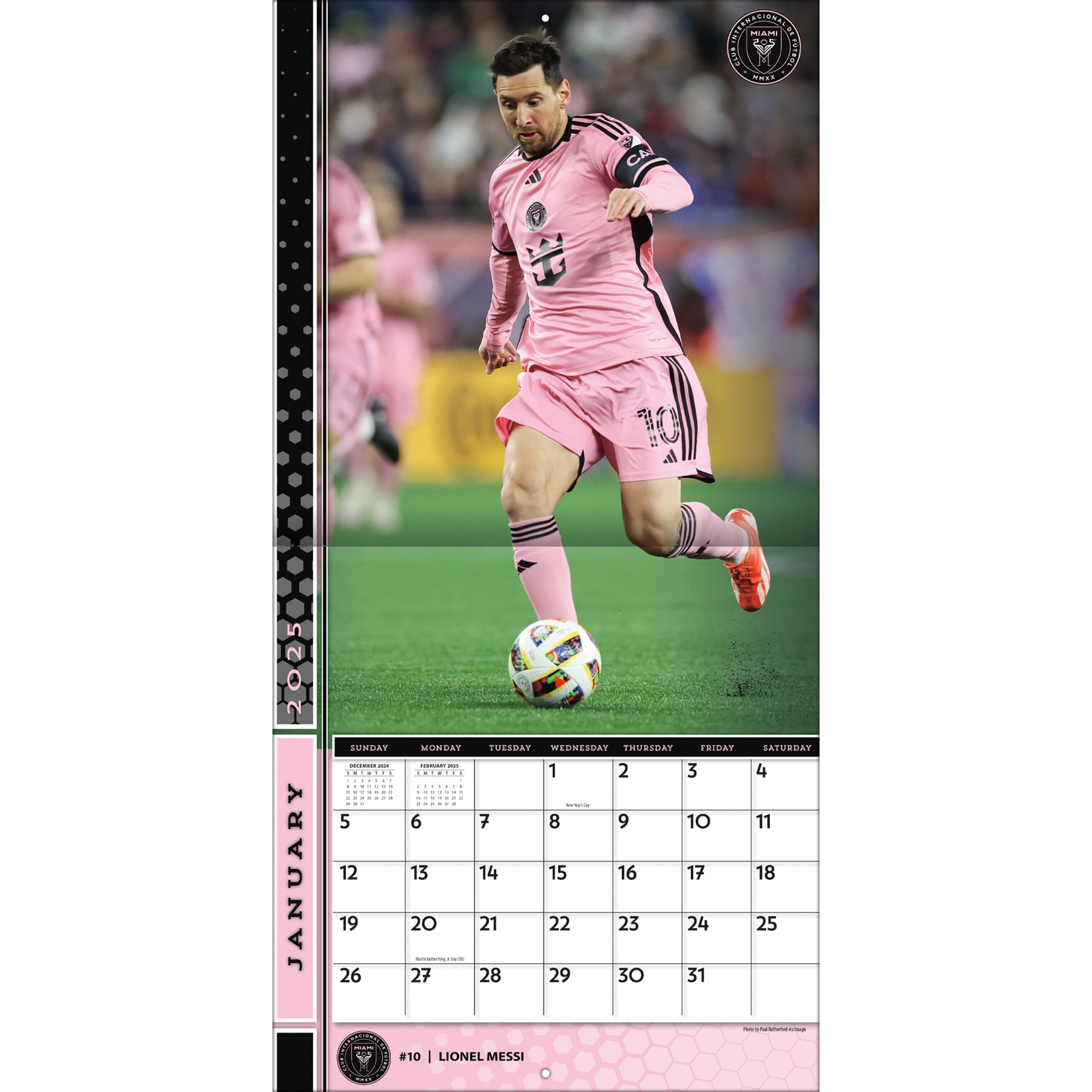 MLS Inter Miami Wall 2025 Calendar