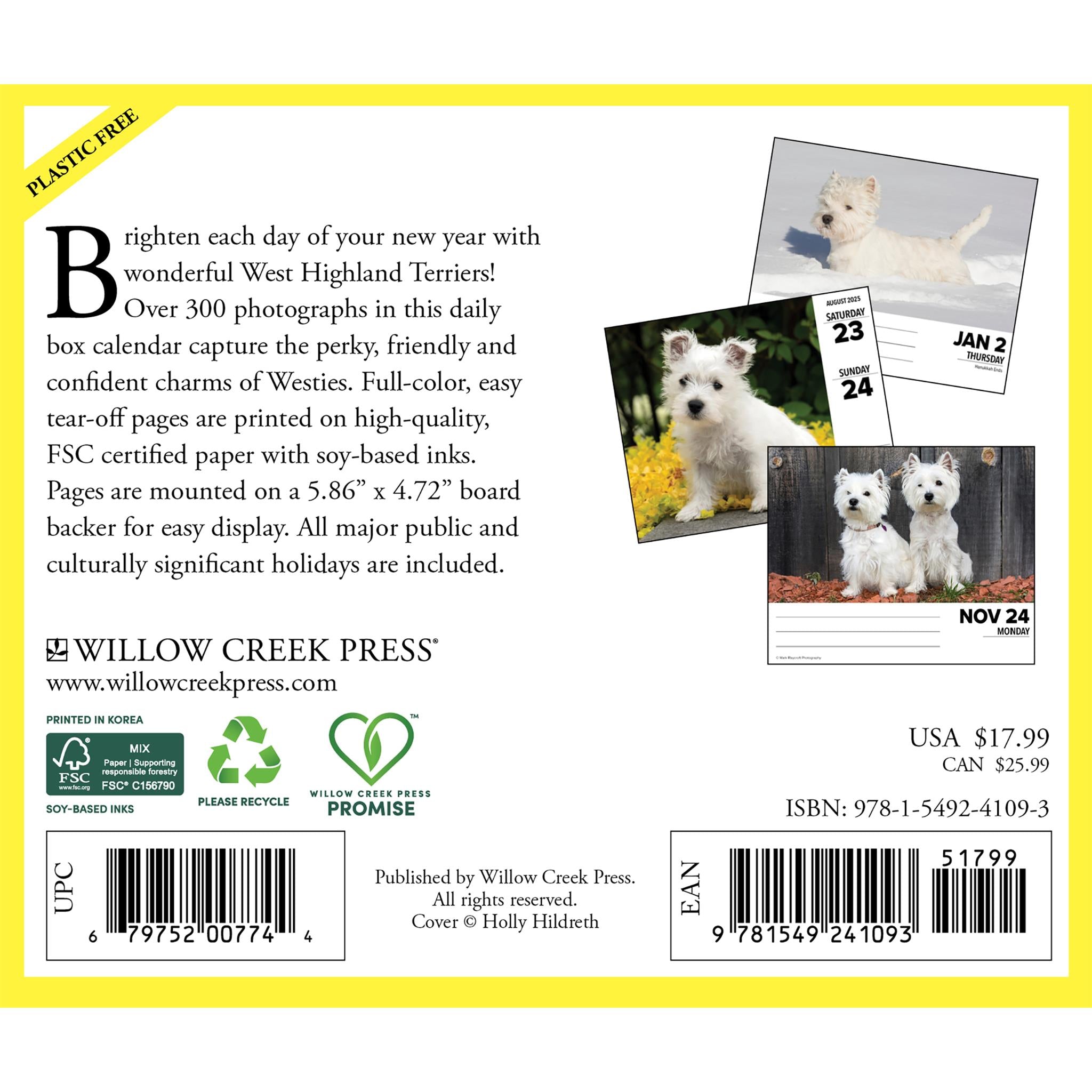 Just Westies Box 2025 Calendar - Online Exclusive