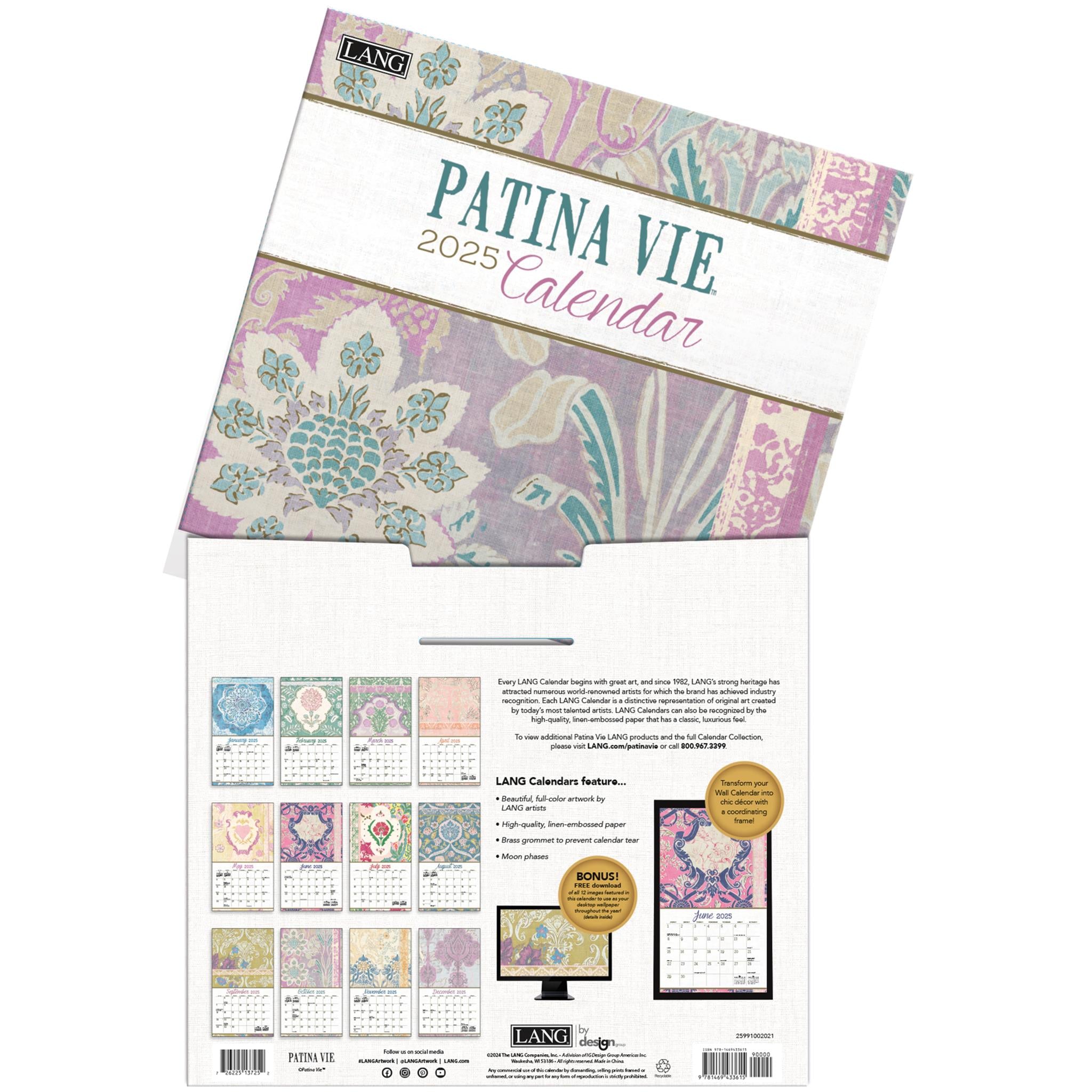 Patina Vie Wall 2025 Calendar - Online Exclusive