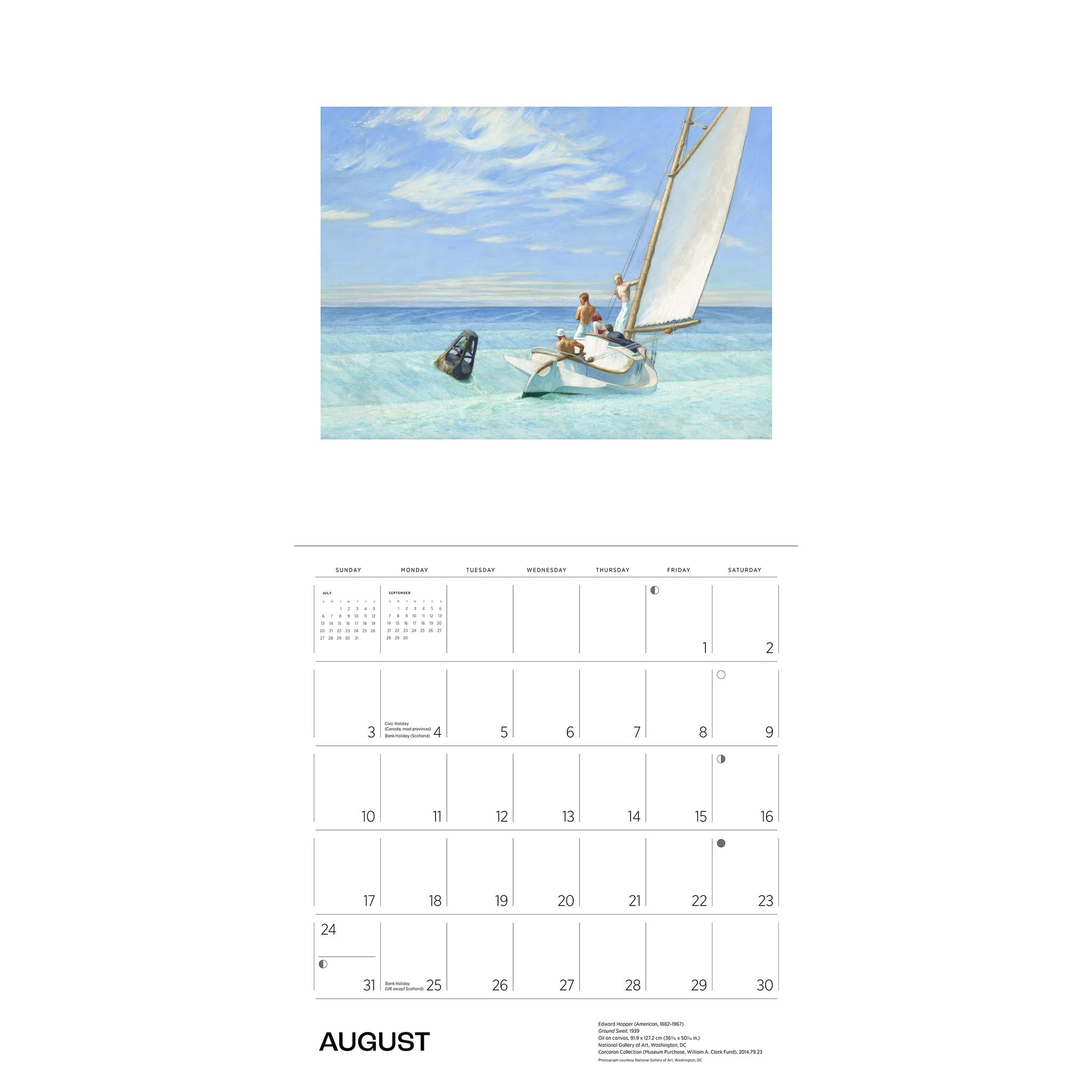 Edward Hopper Wall 2025 Calendar