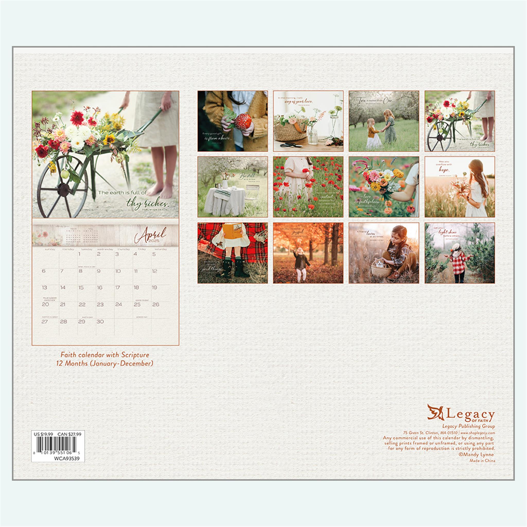 Living In The Light Wall 2025 Calendar - Online Exclusive