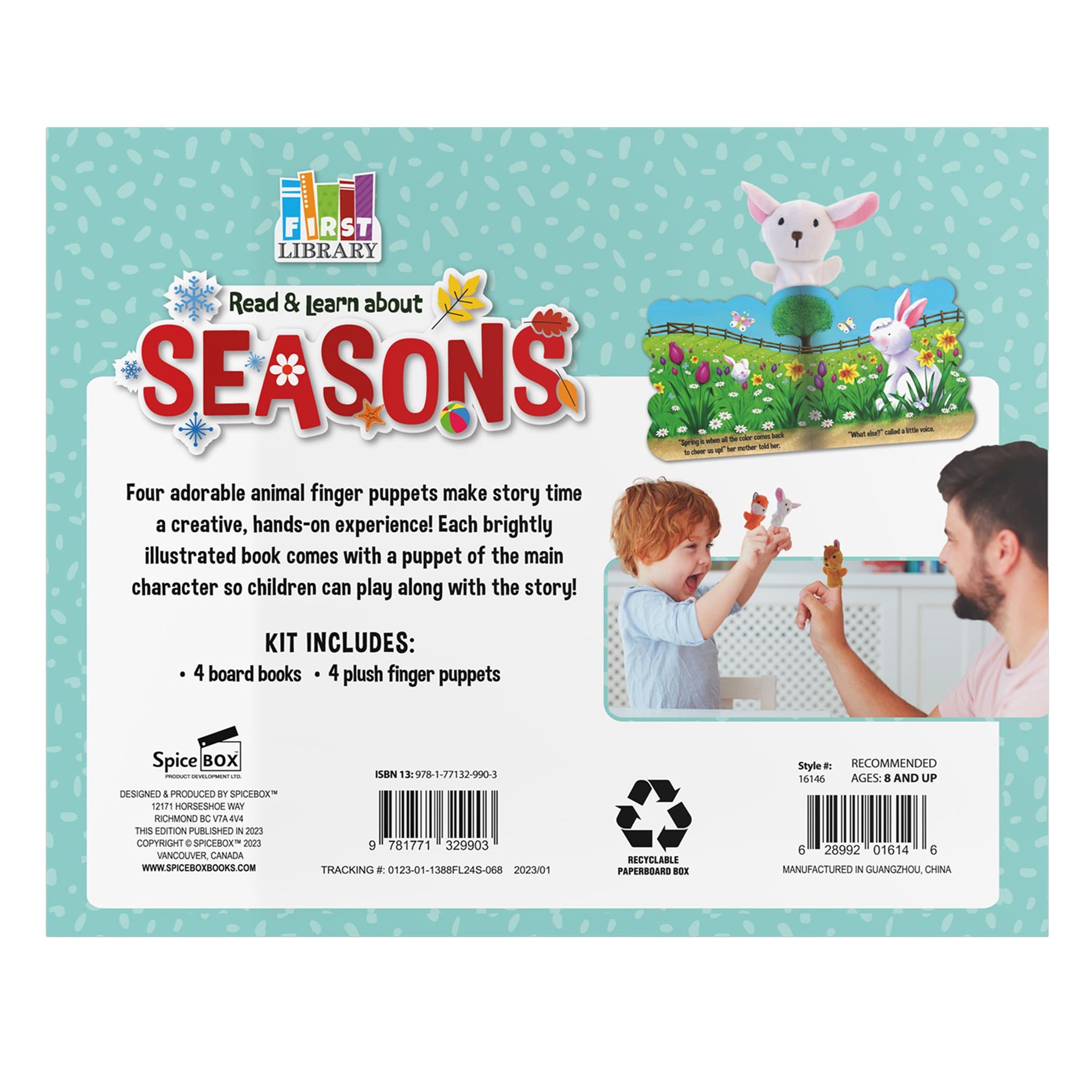 Read & Learn About Seasons Book and Finger Puppet Playset