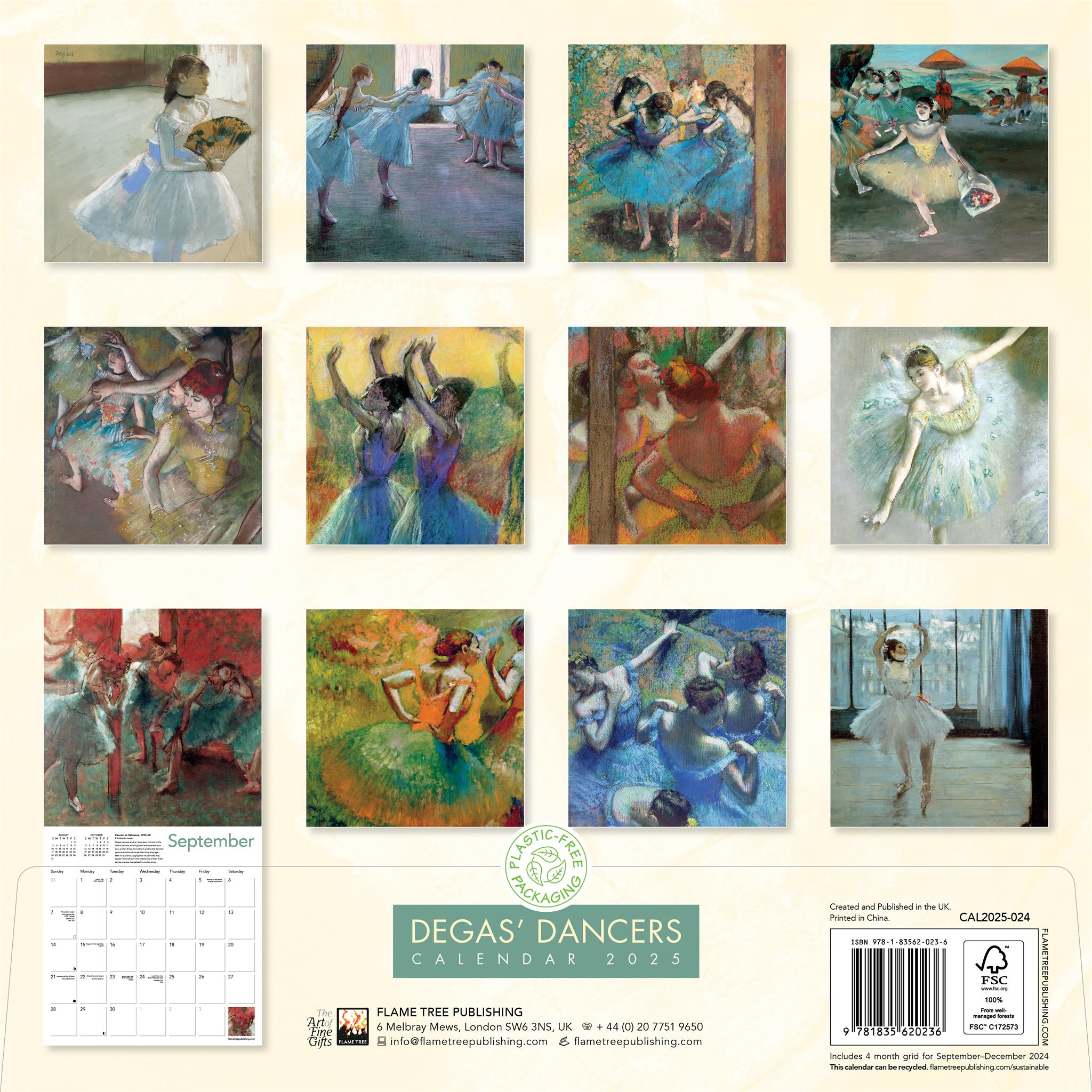 Degas Dancers Wall 2025 Calendar - Online Exclusive