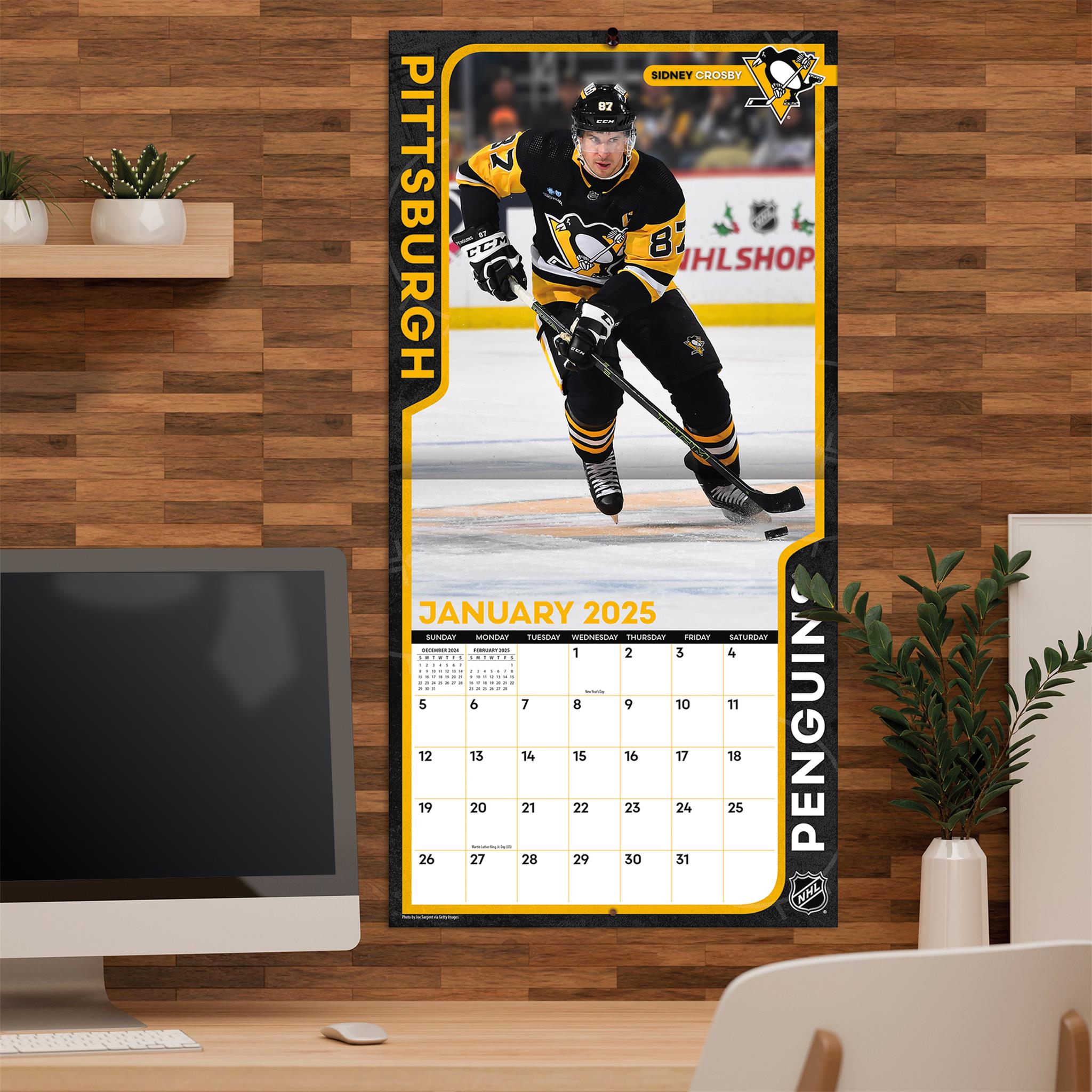 NHL Pittsburgh Penguins Wall 2025 Calendar