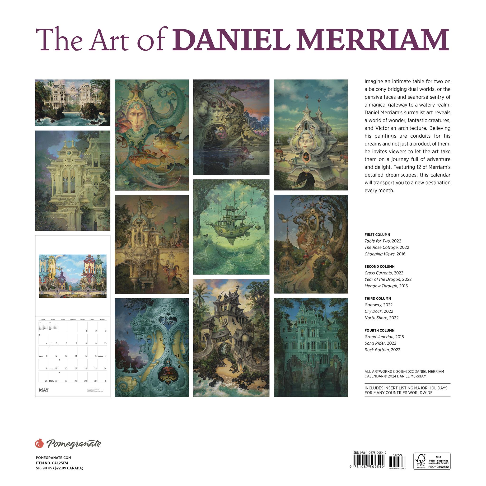 Art Of Daniel Merriam Wall 2025 Calendar - Online Exclusive