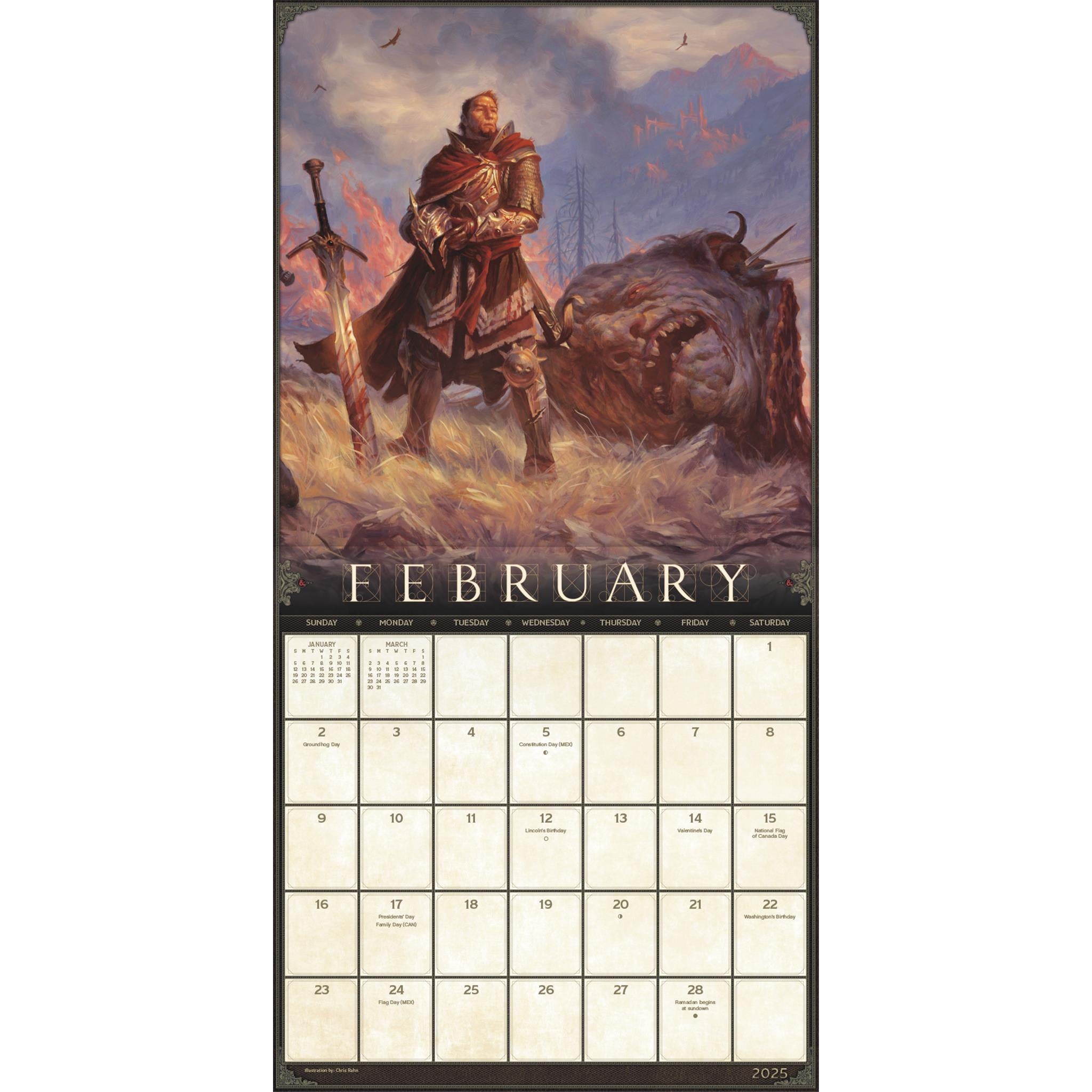 Dungeons And Dragons Classic Wall 2025 Calendar - Online Exclusive