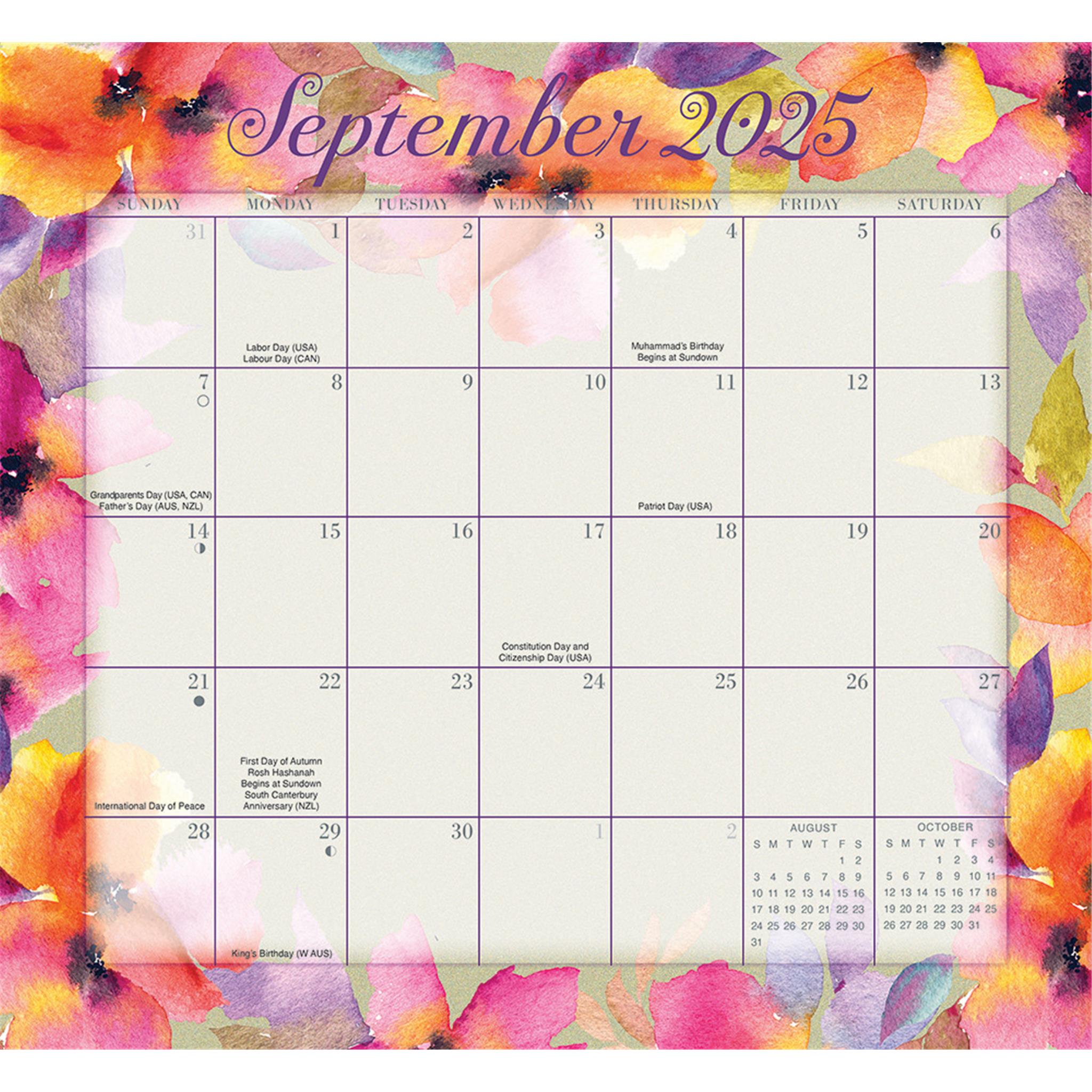 Floral Jumbo Magic Grip Wall 2025 Calendar