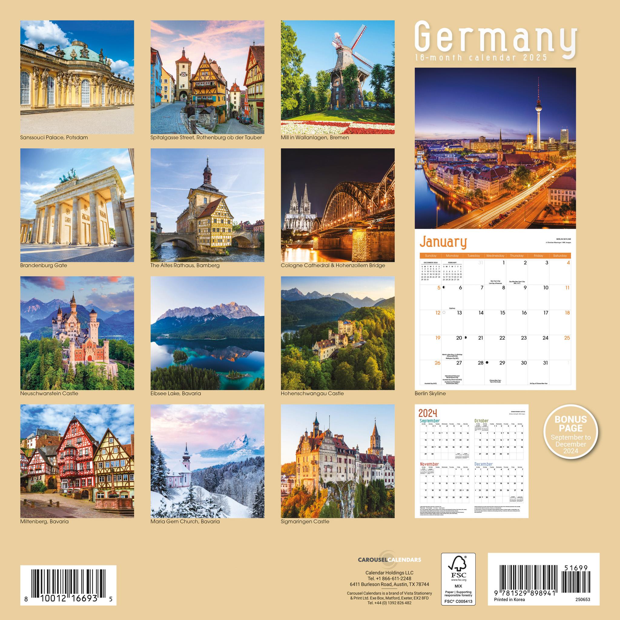 Germany Wall 2025 Calendar