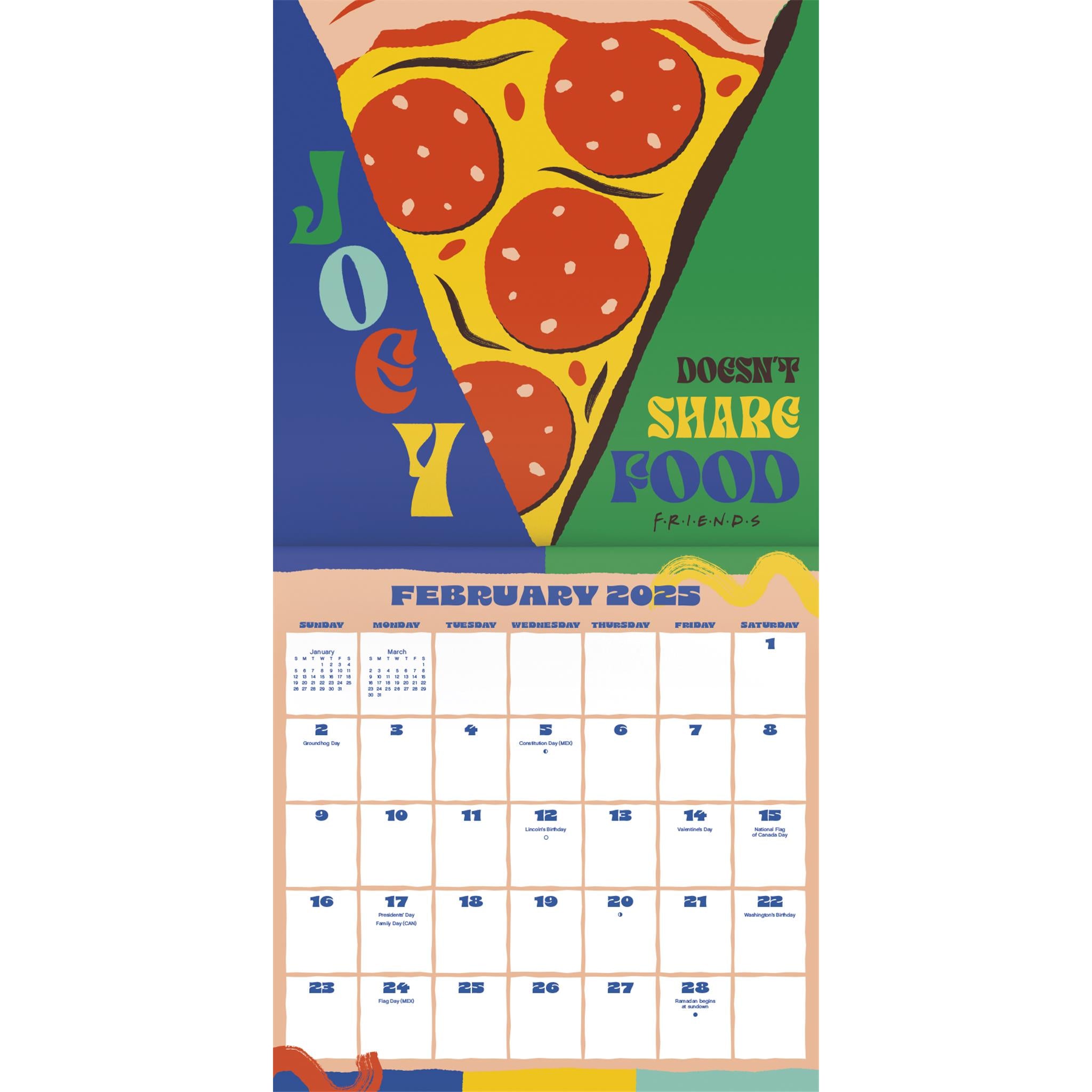 Friends Exclusive with Decal Wall 2025 Calendar