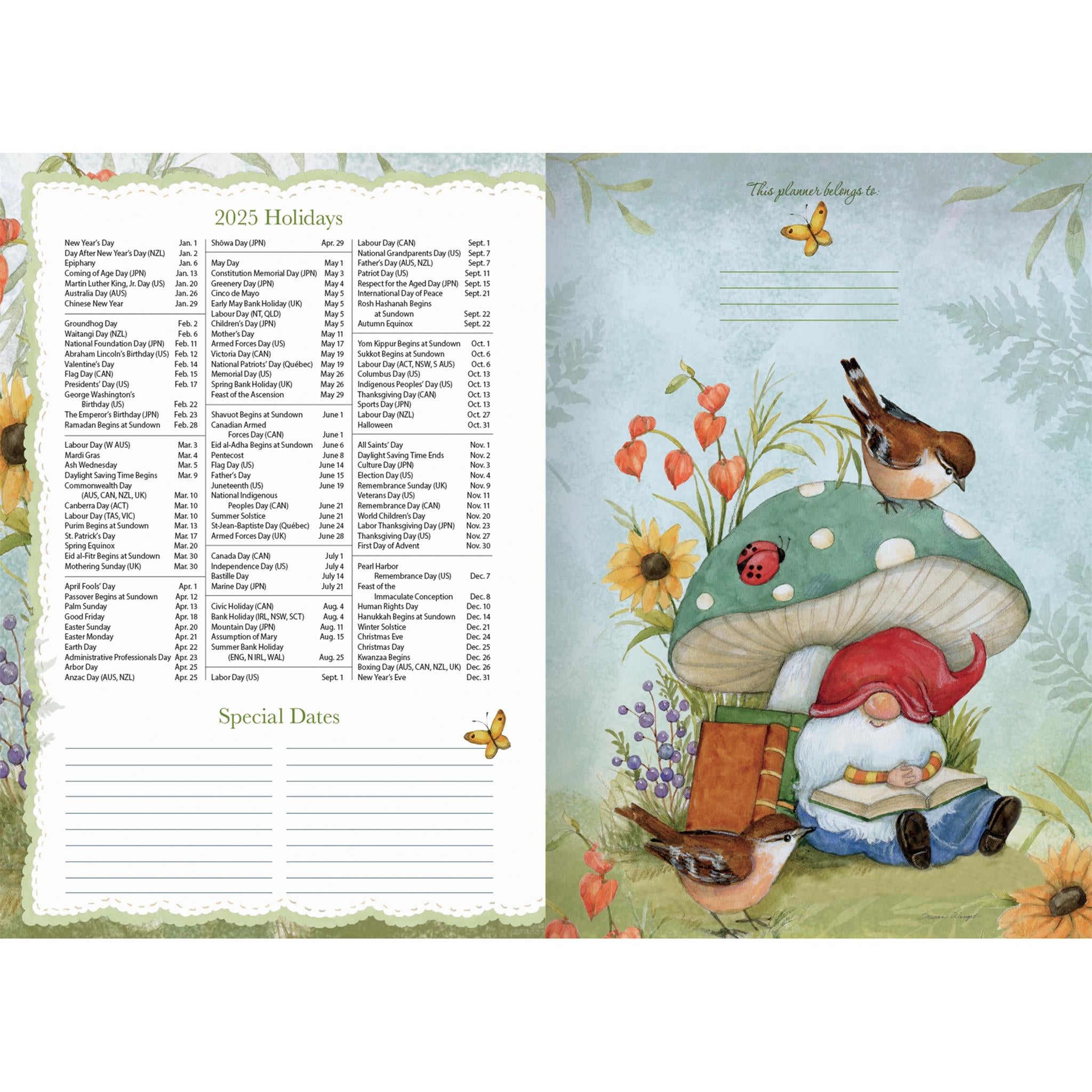 Gnome Sweet Gnome Monthly Pocket Planner 2025 Calendar