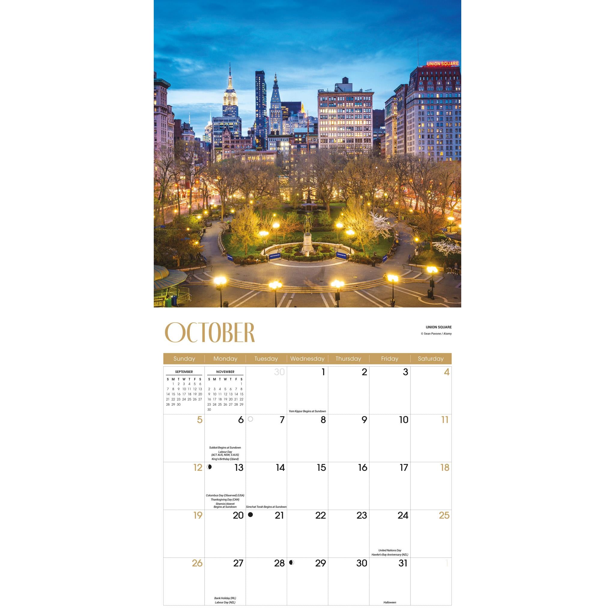 New York Wall 2025 Calendar