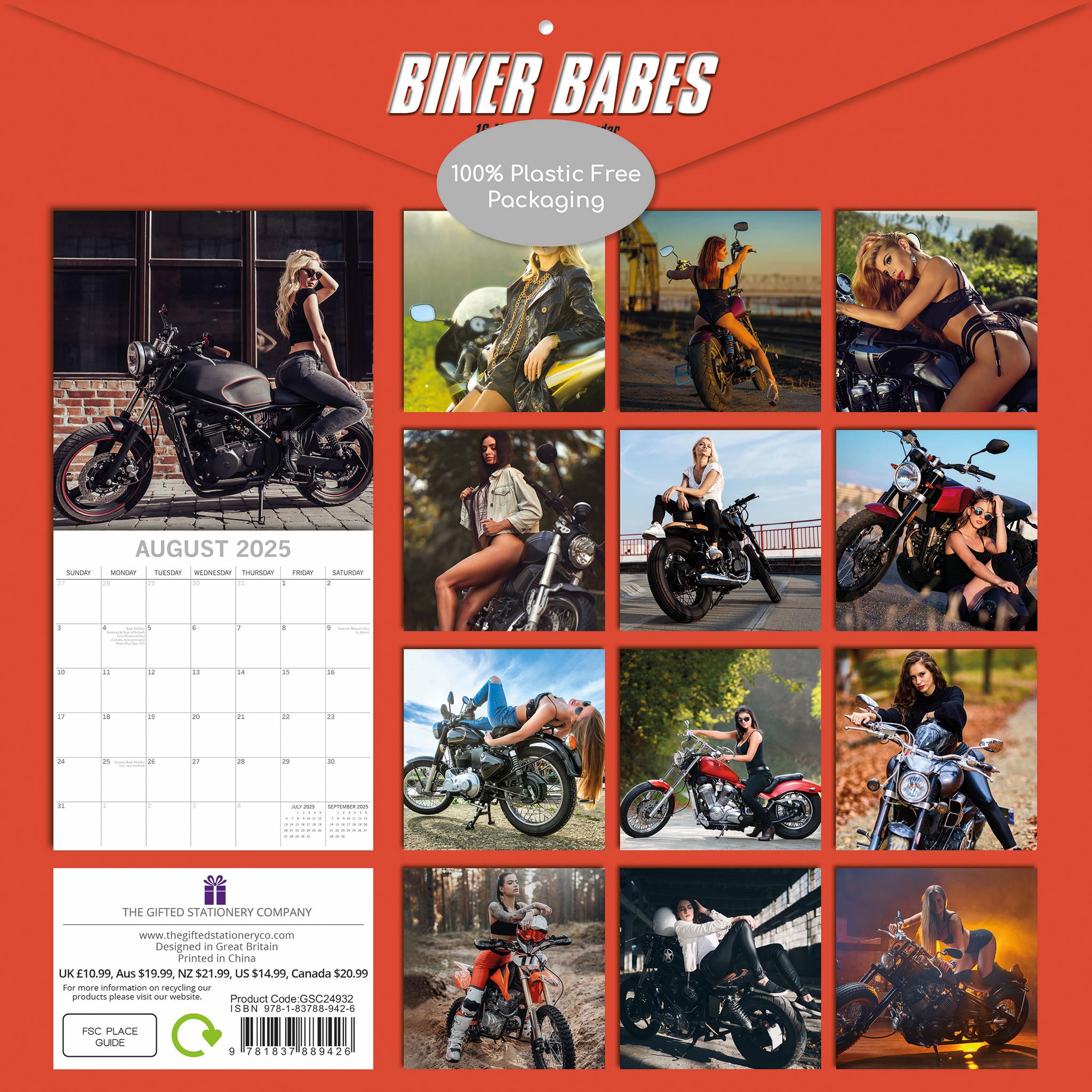 Biker Babes Wall 2025 Calendar