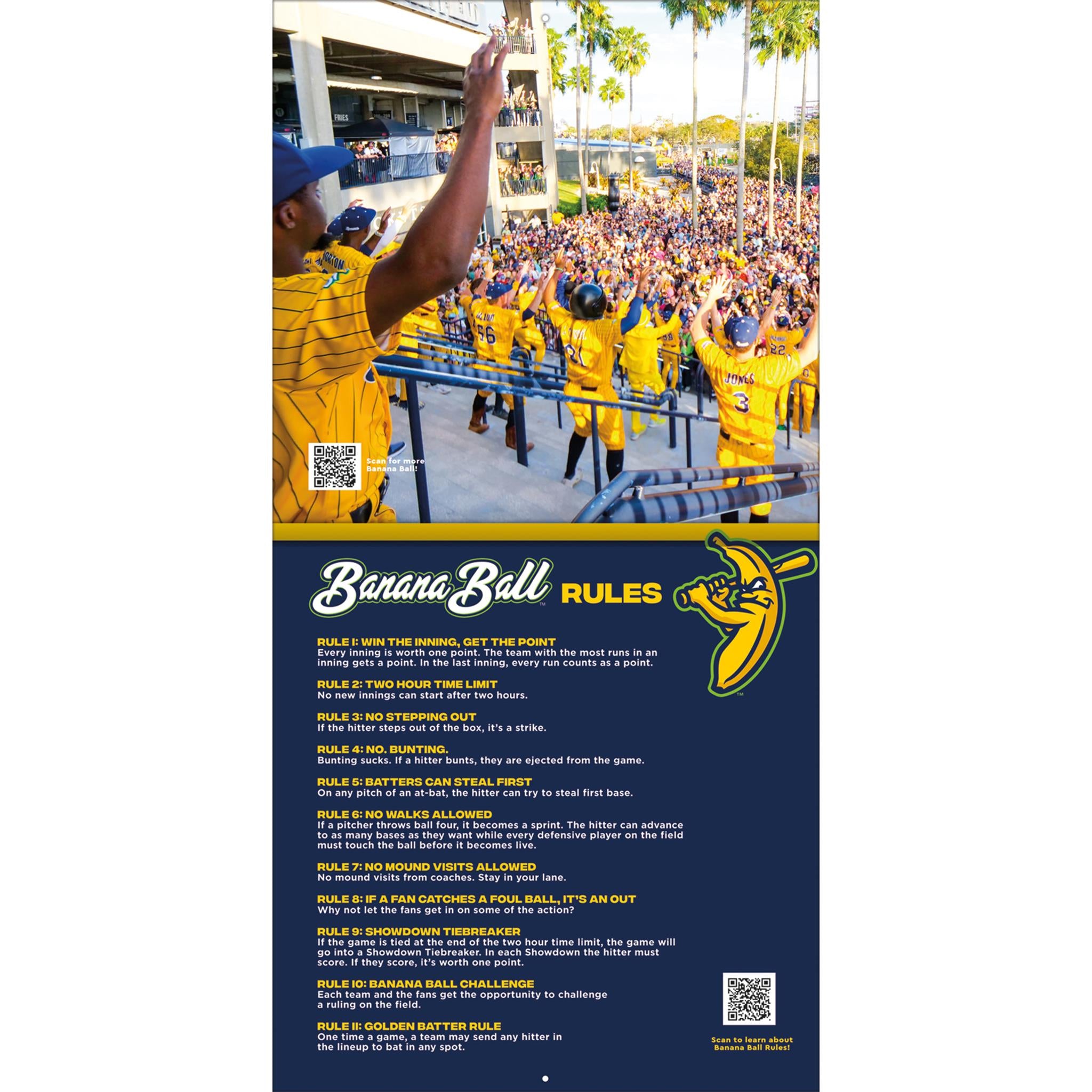 Savannah Bananas Baseball Wall 2025 Calendar - Online Exclusive