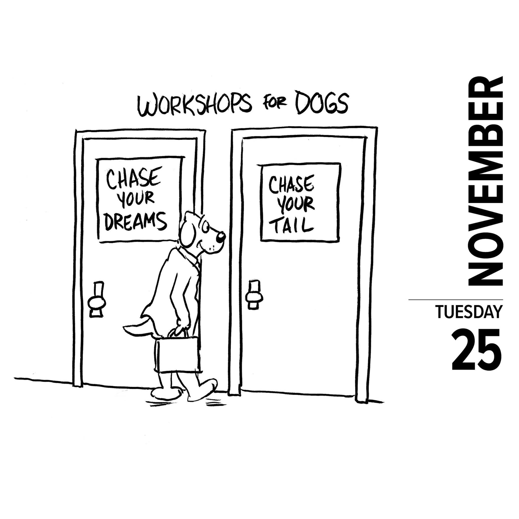 Dog Cartoon A Day By Jonny Hawkins Box 2025 Calendar - Online Exclusive