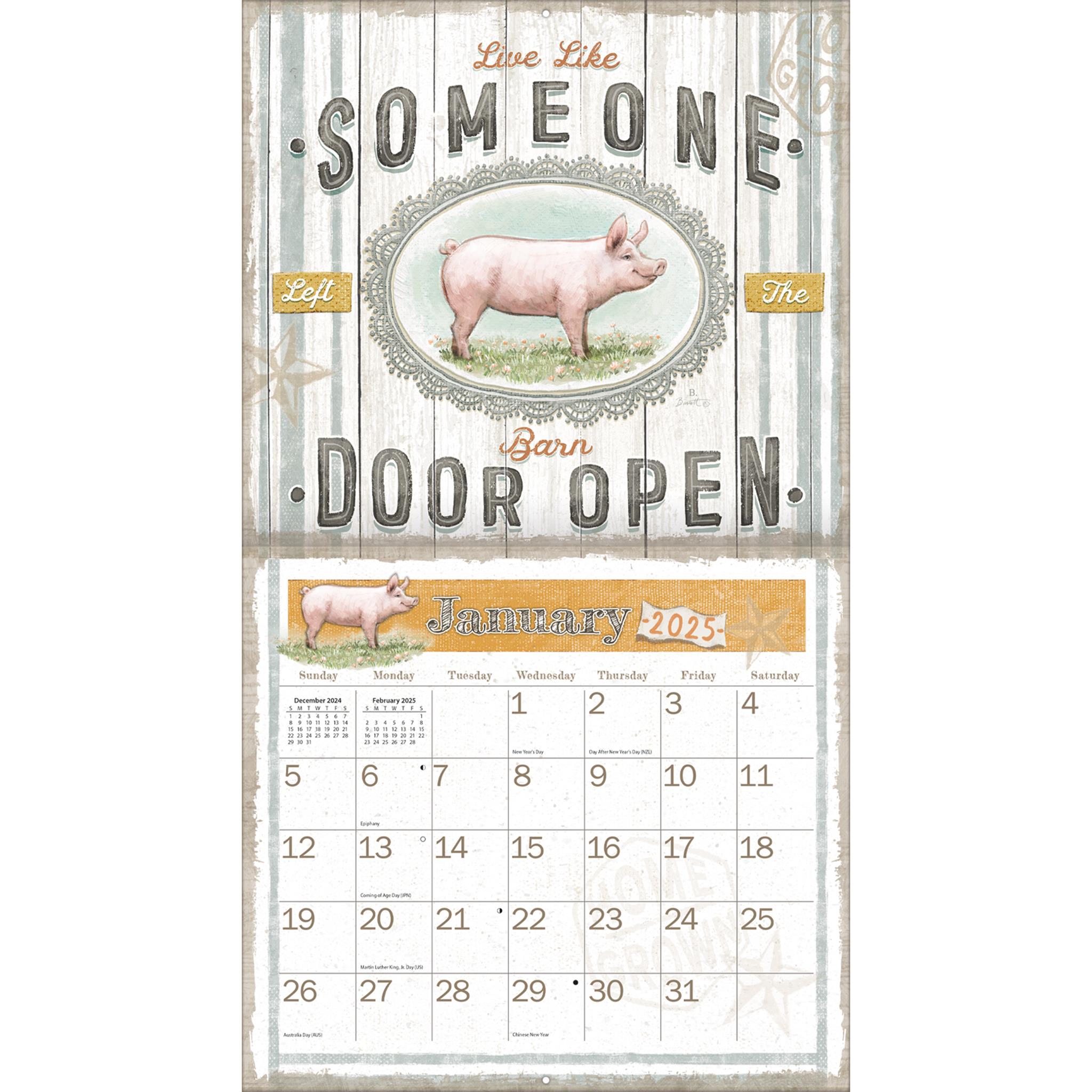 Farmhouse Wall 2025 Calendar - Online Exclusive