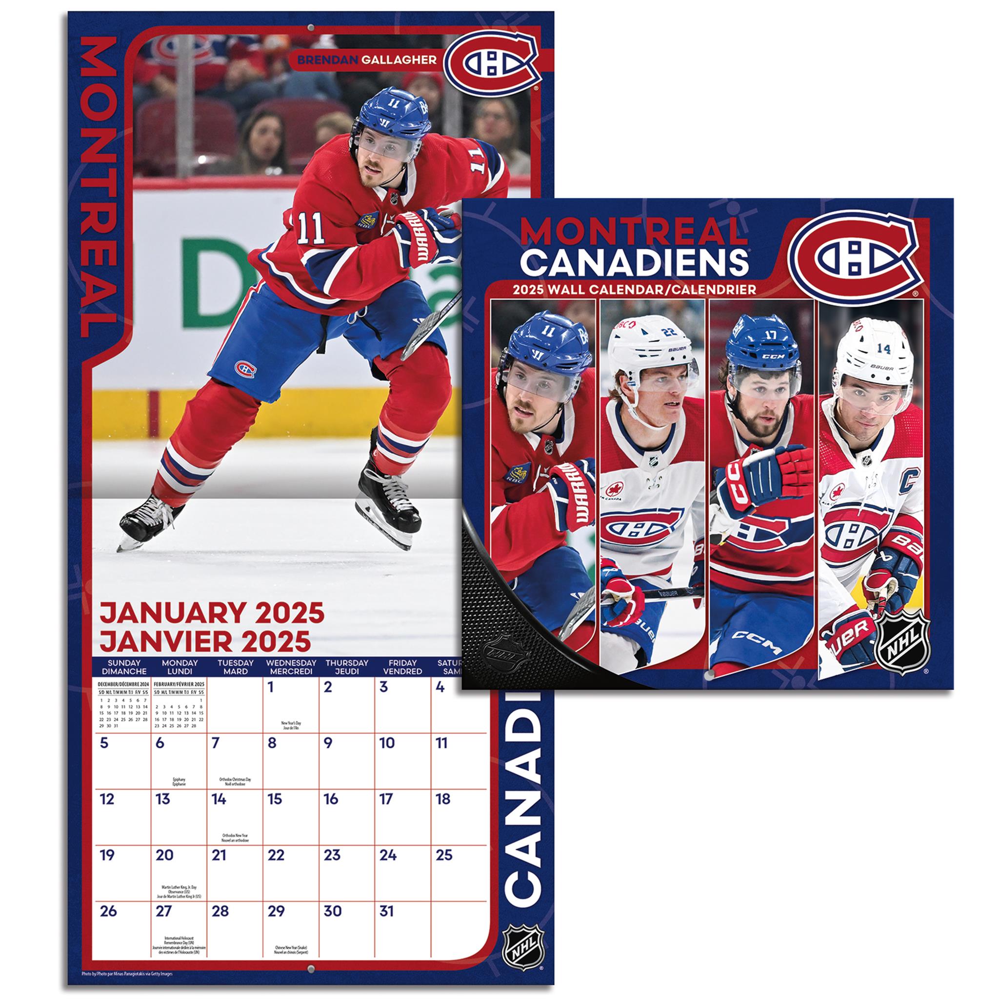 NHL Montreal Canadiens Mini 2025 Calendar